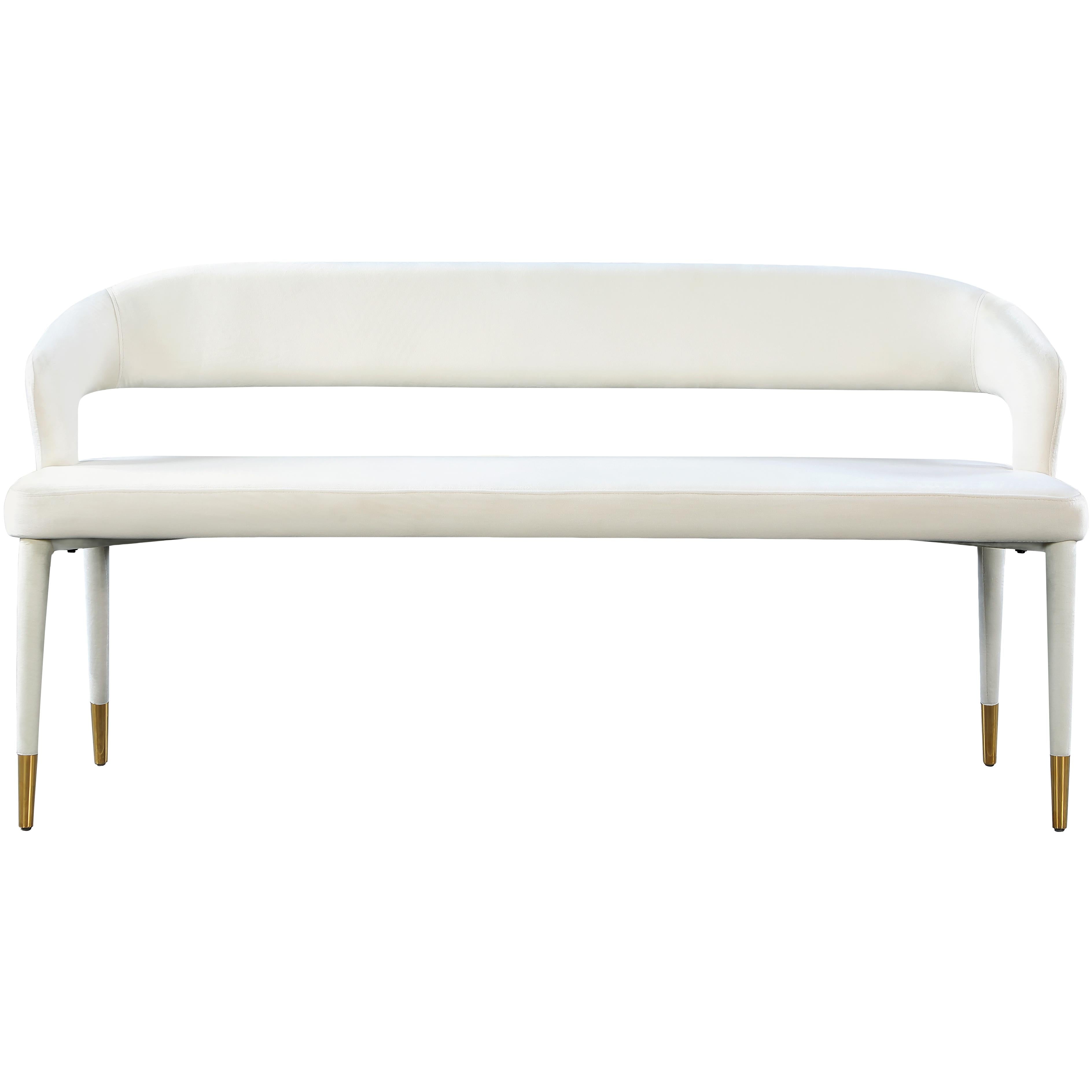 Meridian Destiny Cream Velvet Bench
