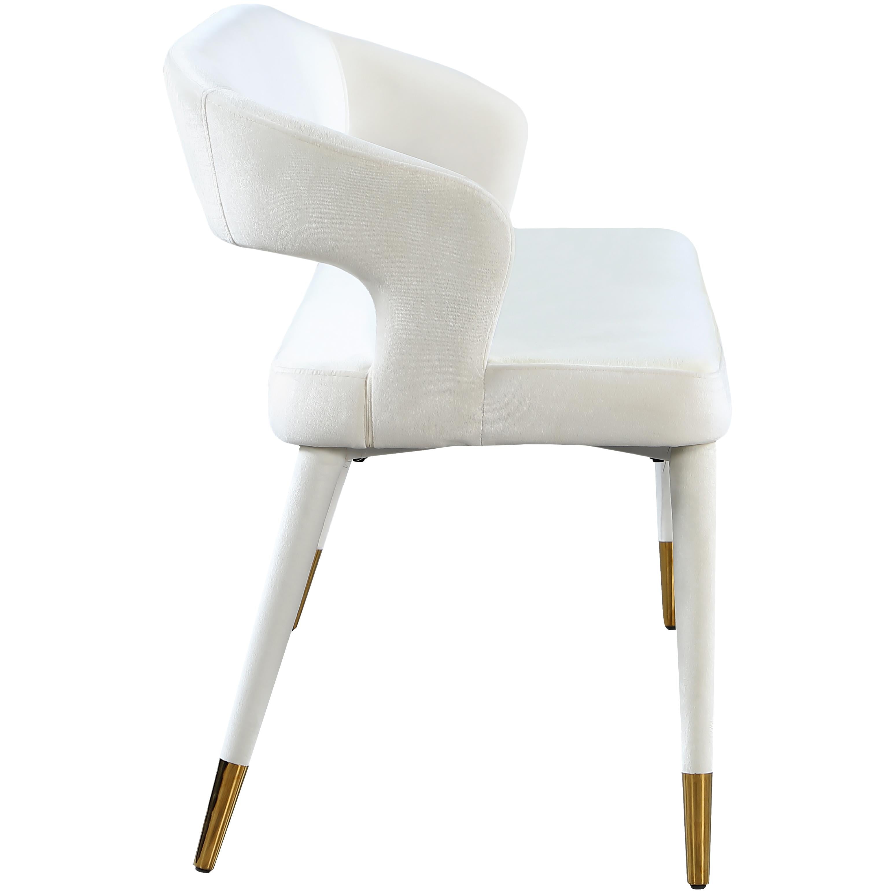 Meridian Destiny Cream Velvet Bench