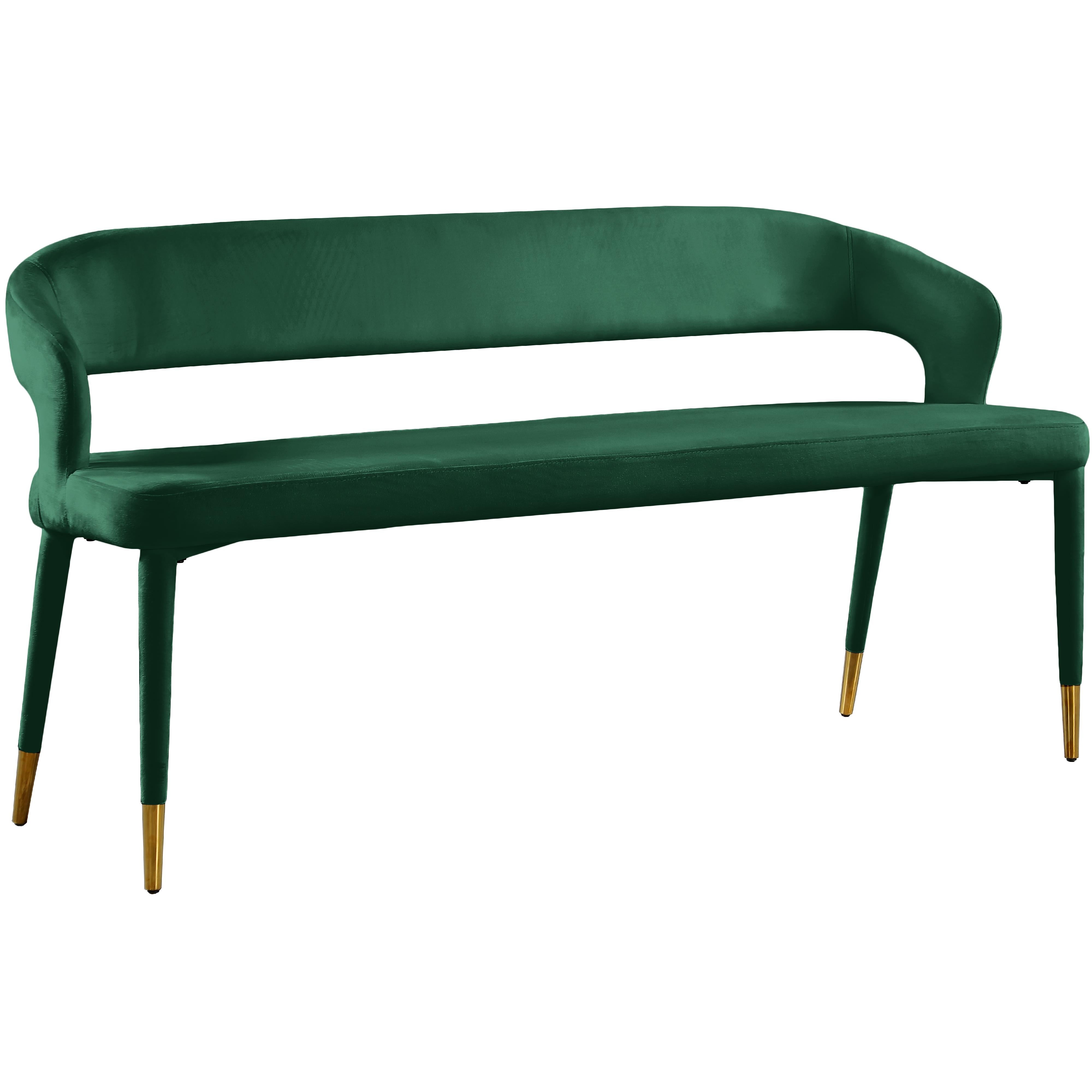 Meridian Destiny Green Velvet Bench