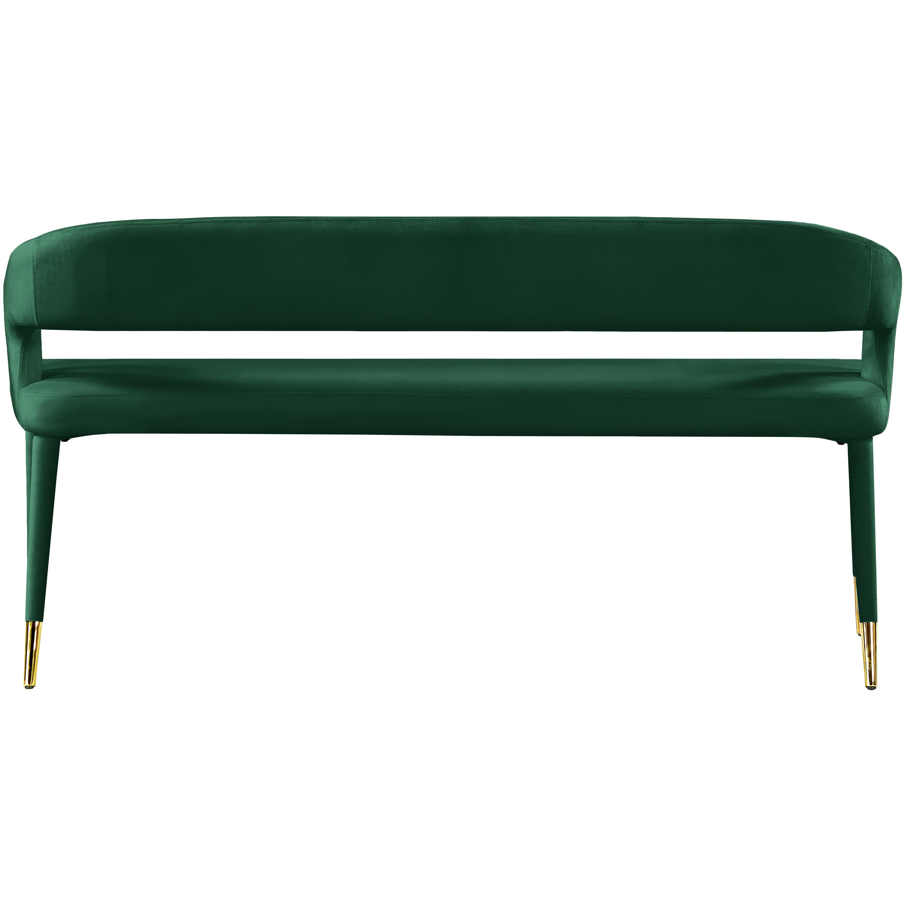 Meridian Destiny Green Velvet Bench