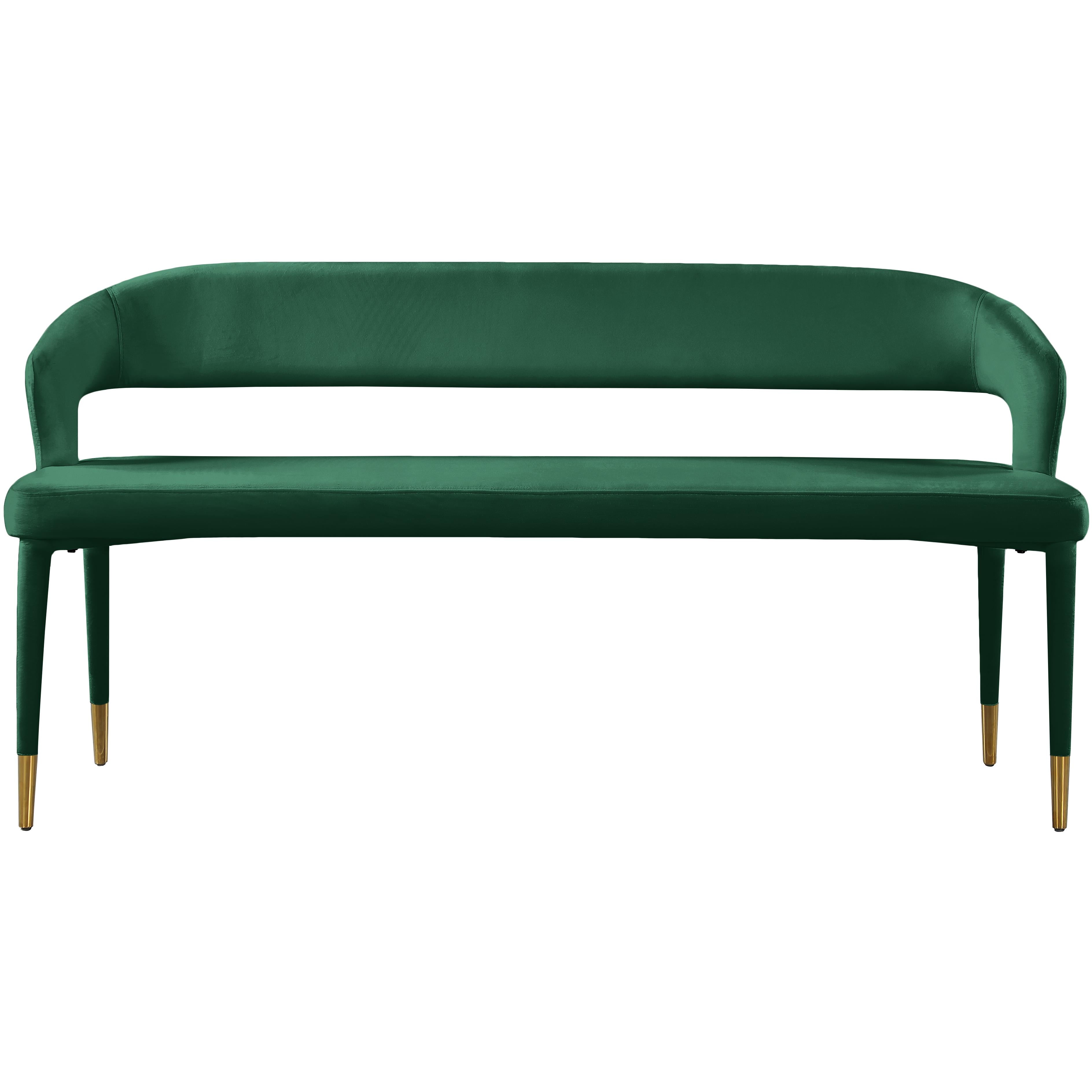 Meridian Destiny Green Velvet Bench