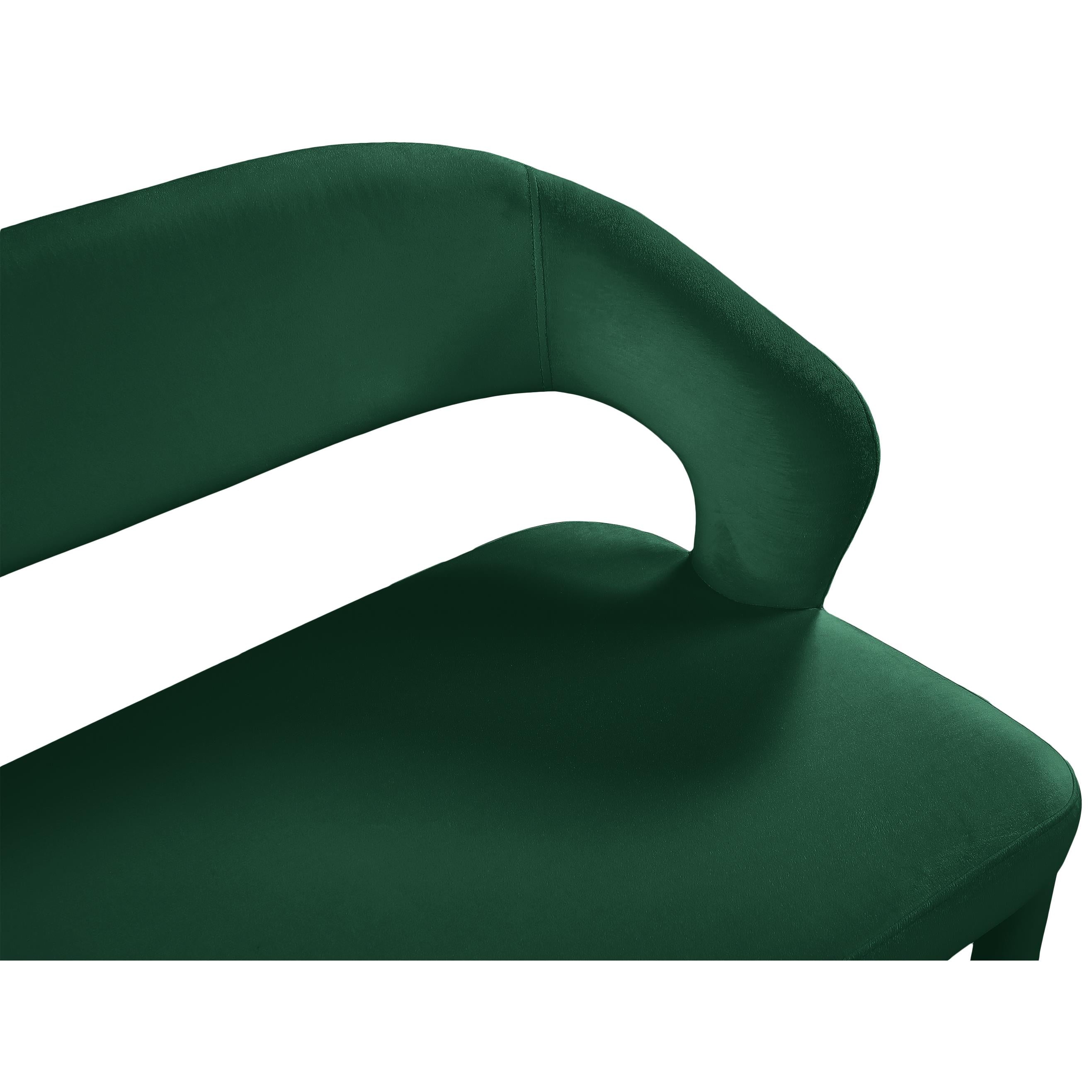 Meridian Destiny Green Velvet Bench