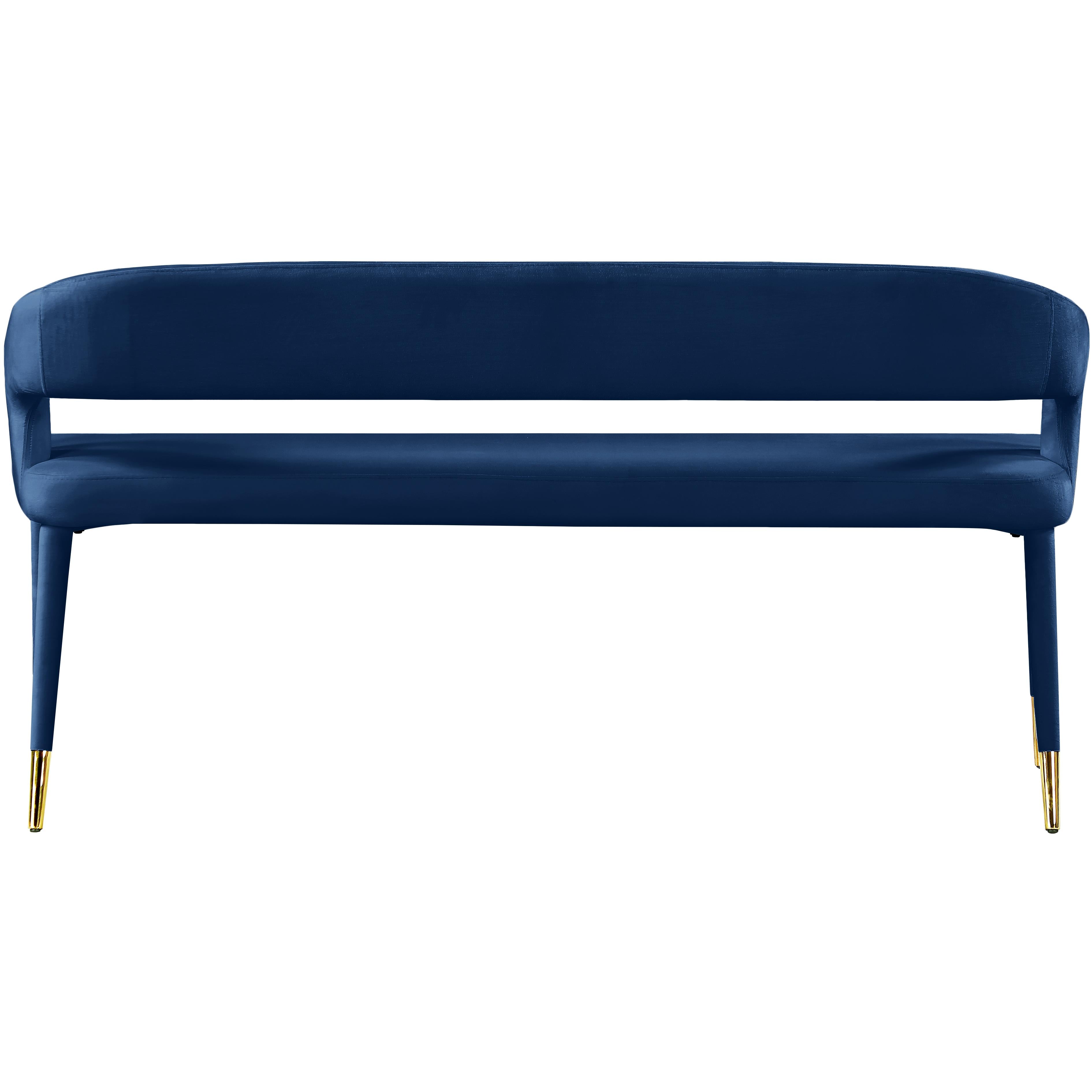 Meridian Destiny Navy Velvet Bench