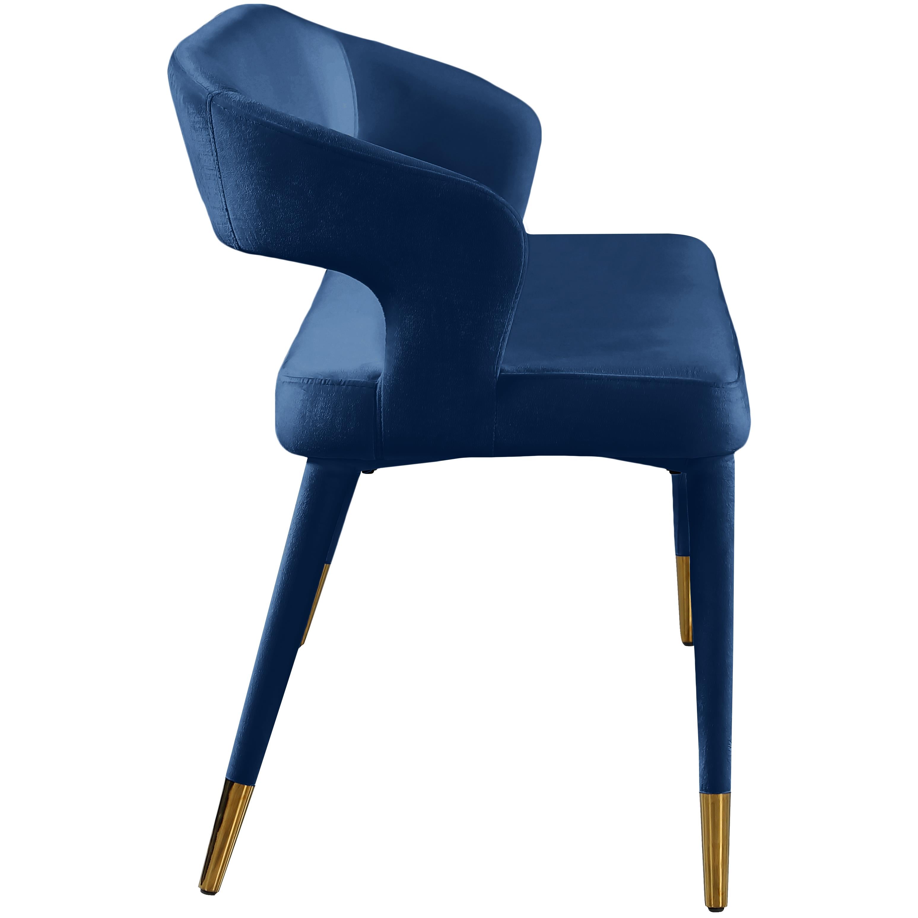 Meridian Destiny Navy Velvet Bench