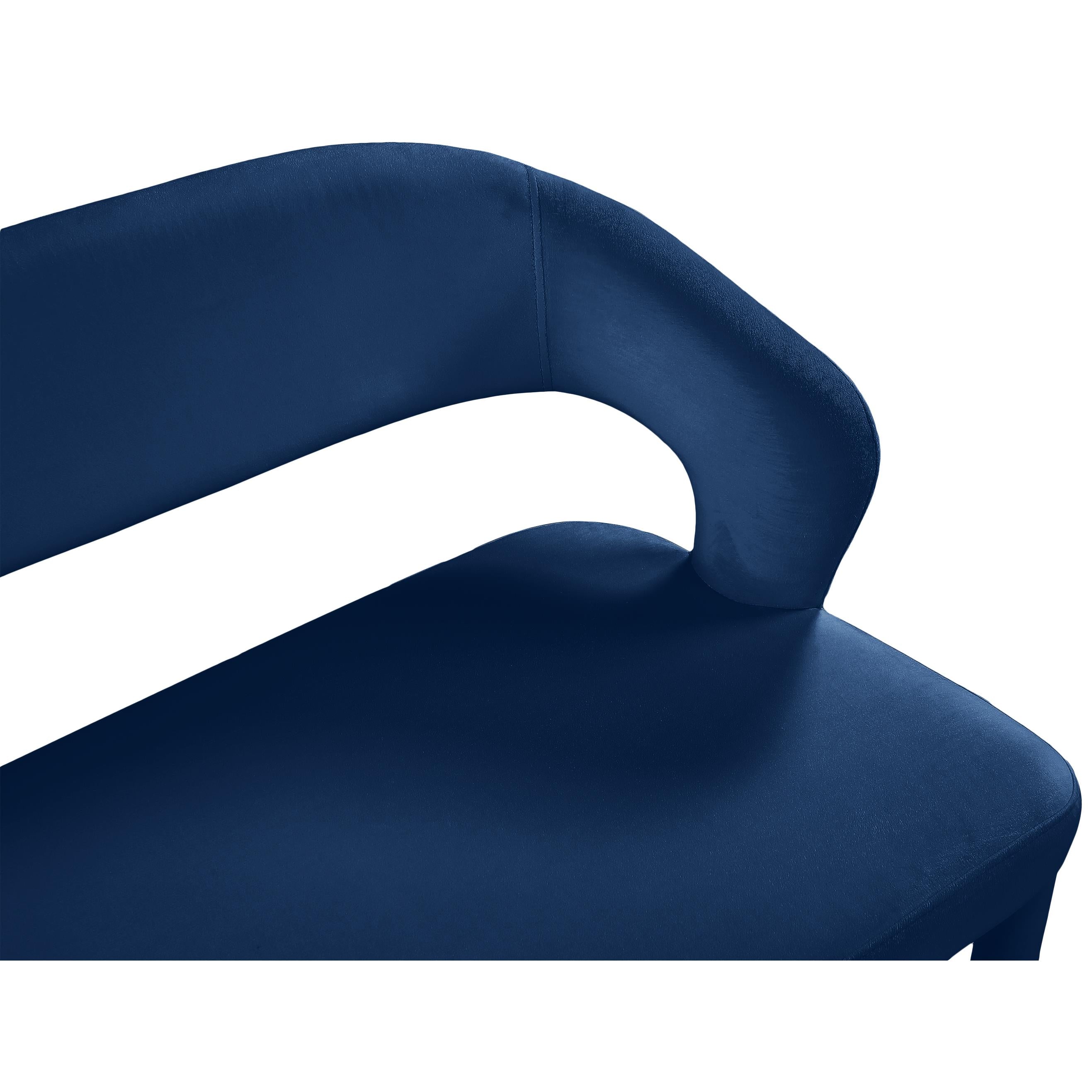 Meridian Destiny Navy Velvet Bench