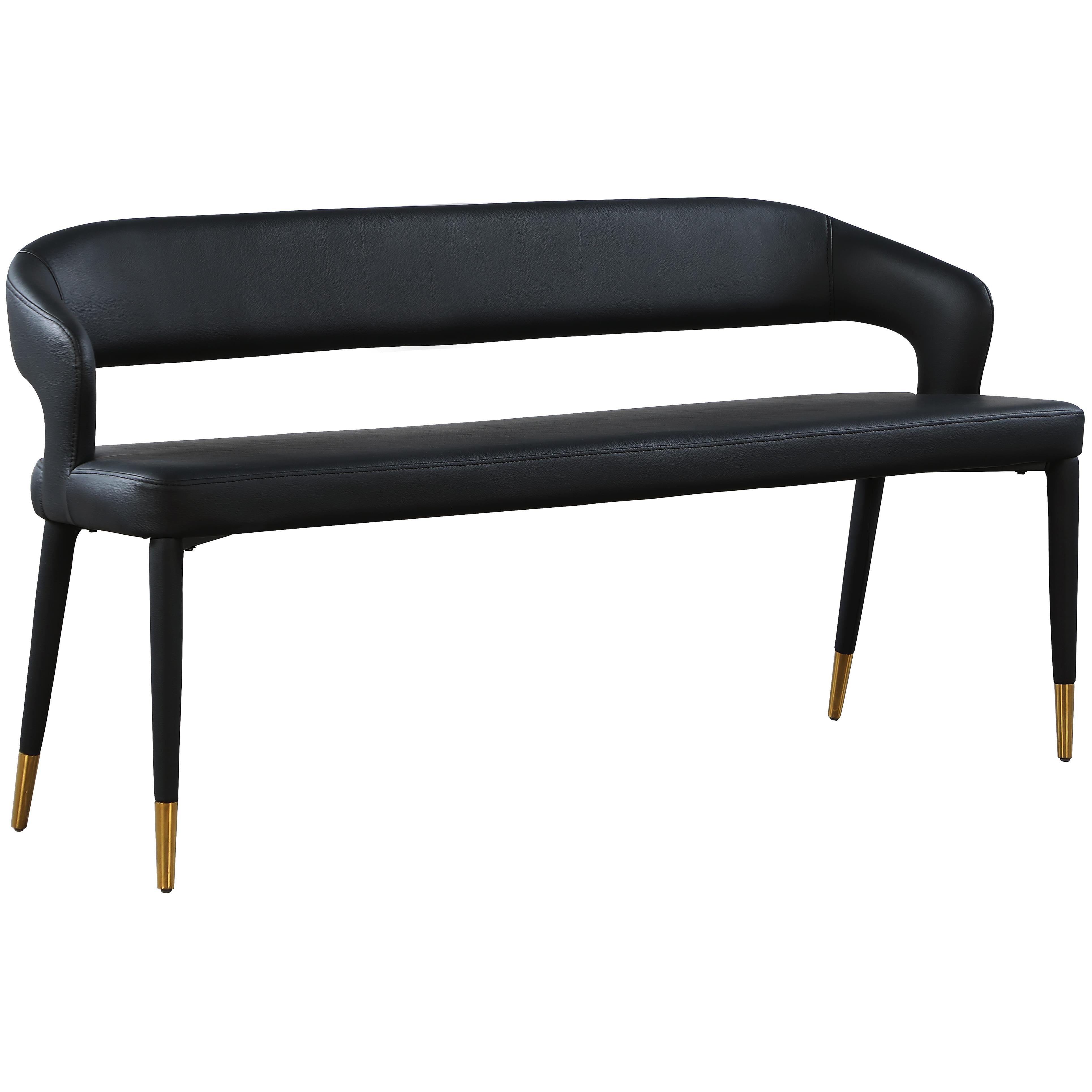 Meridian Destiny Black Vegan Leather Bench