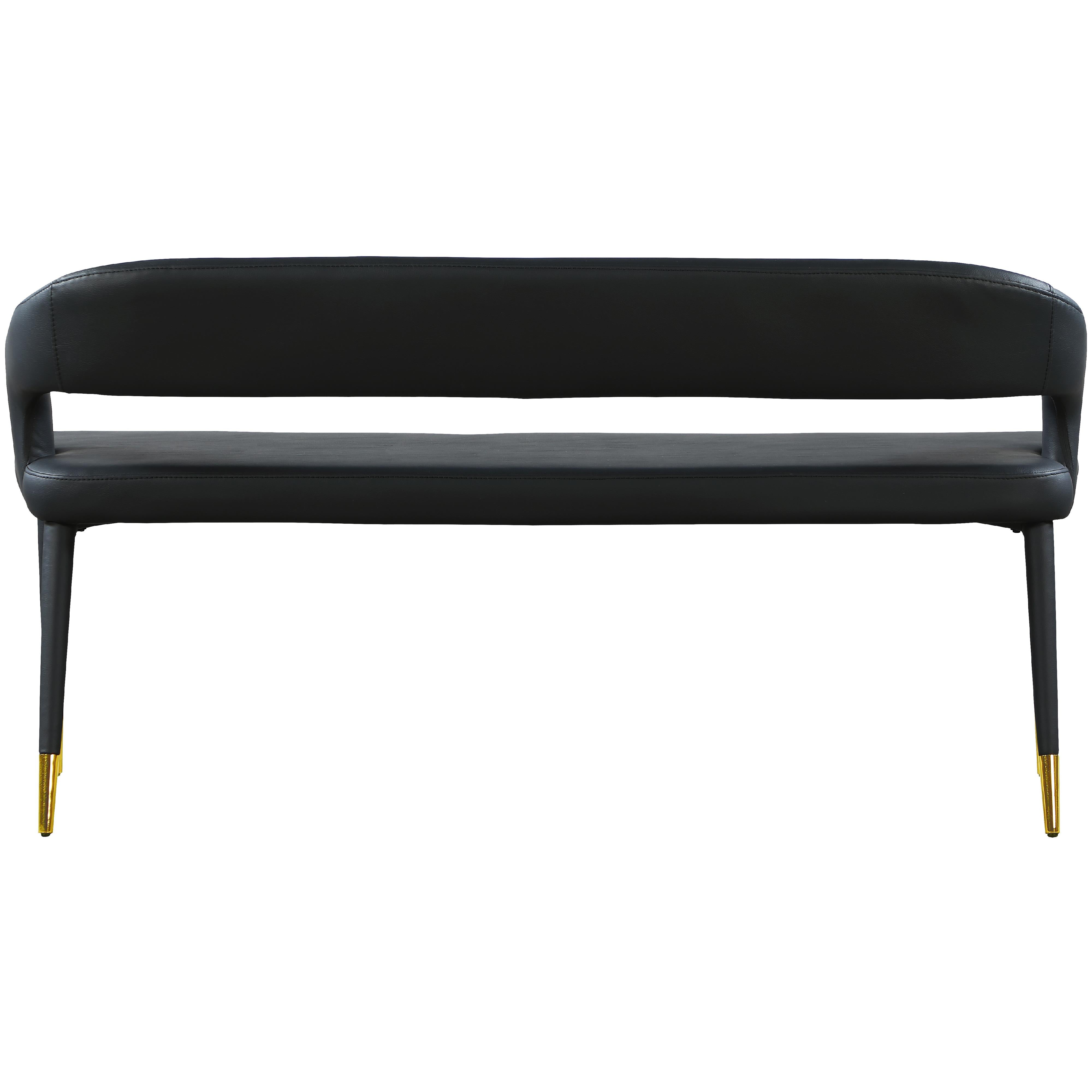 Meridian Destiny Black Vegan Leather Bench