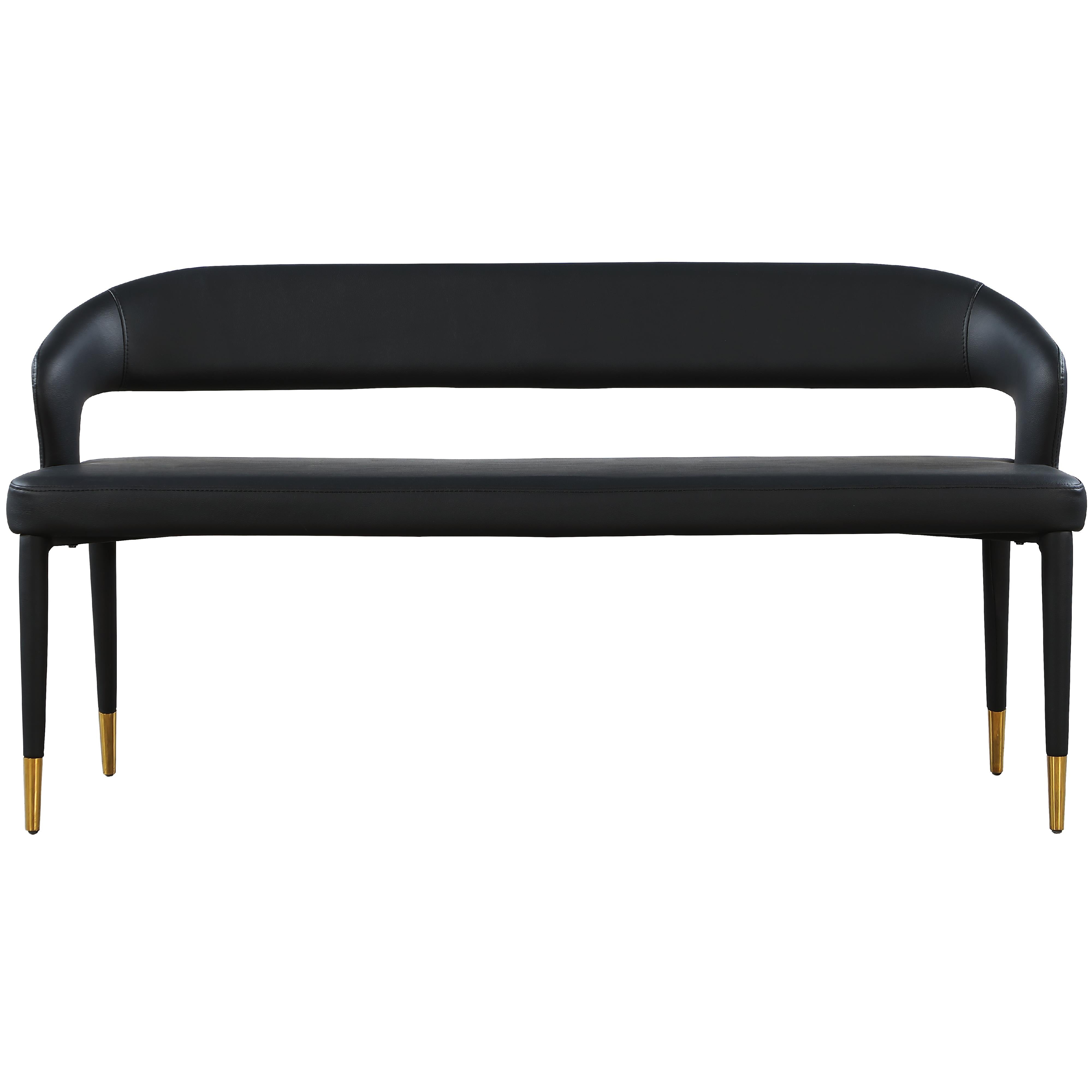 Meridian Destiny Black Vegan Leather Bench