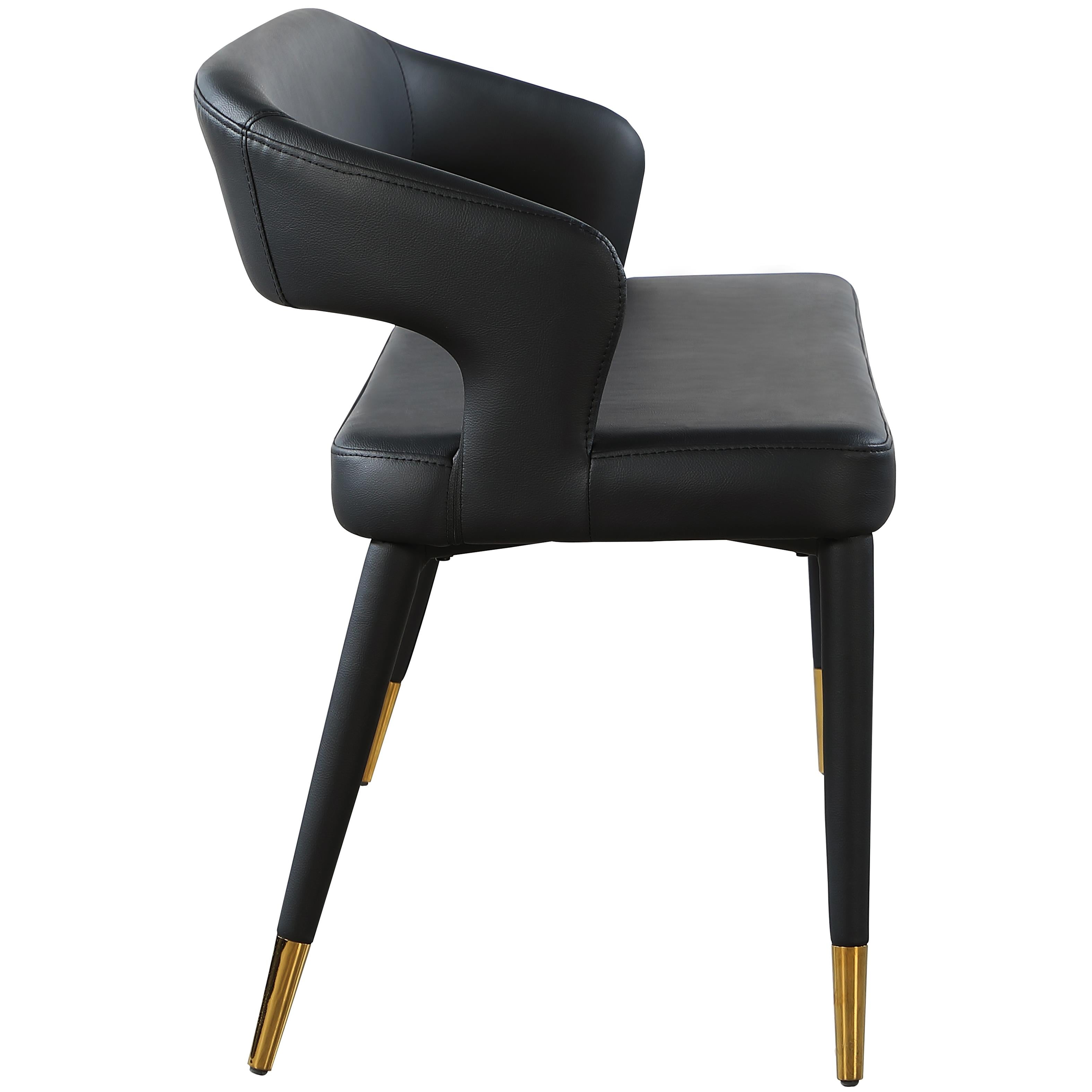 Meridian Destiny Black Vegan Leather Bench