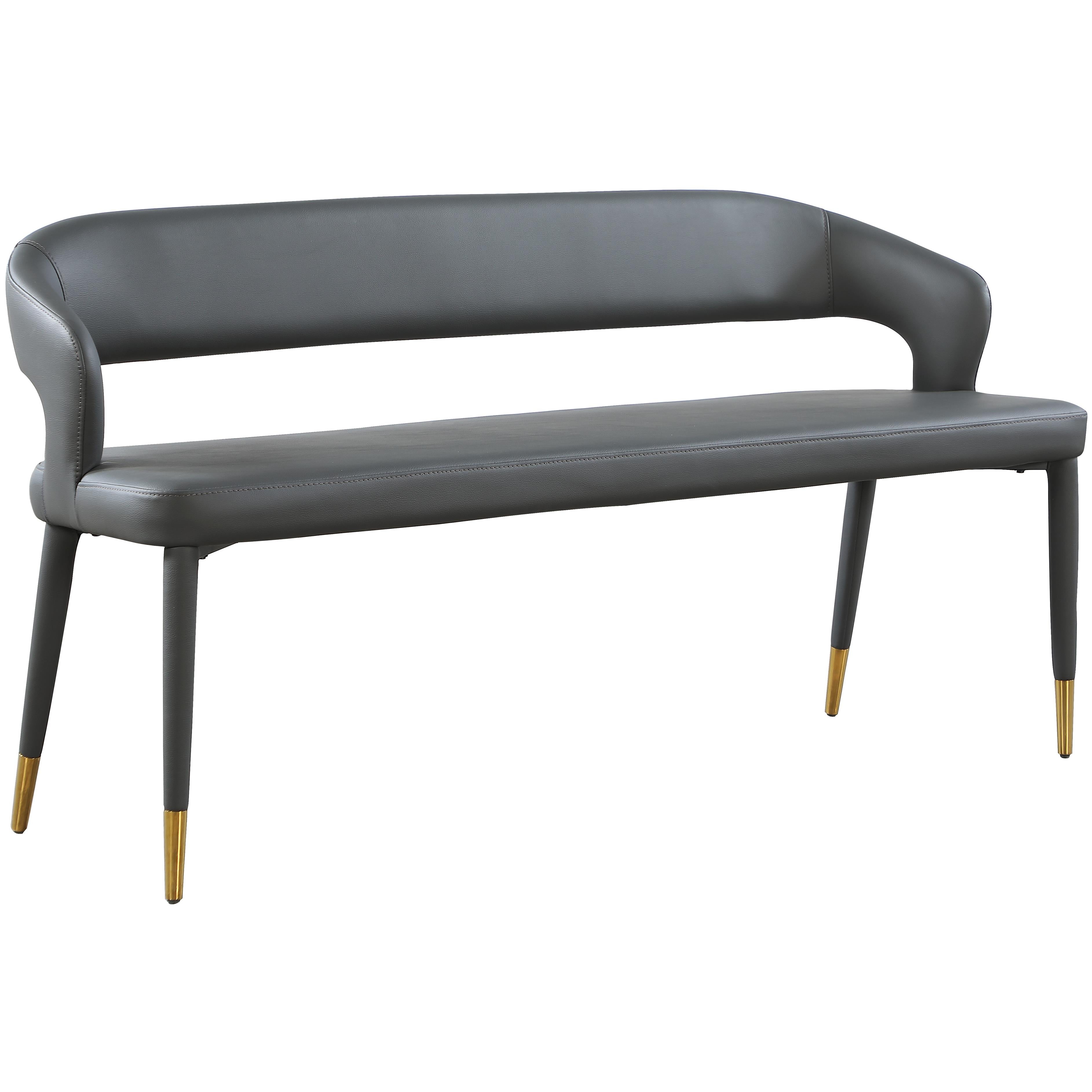 Meridian Destiny Grey Vegan Leather Bench