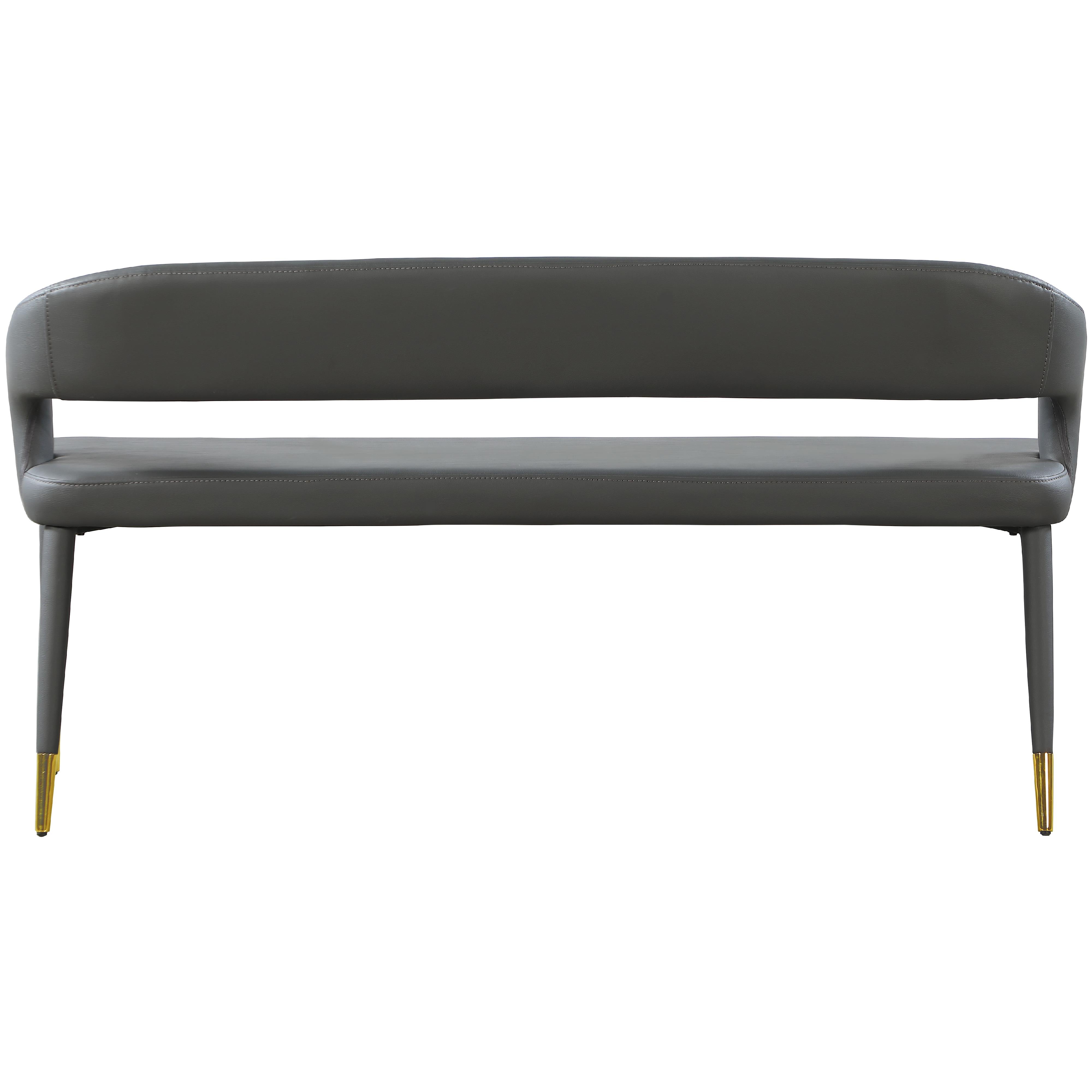 Meridian Destiny Grey Vegan Leather Bench