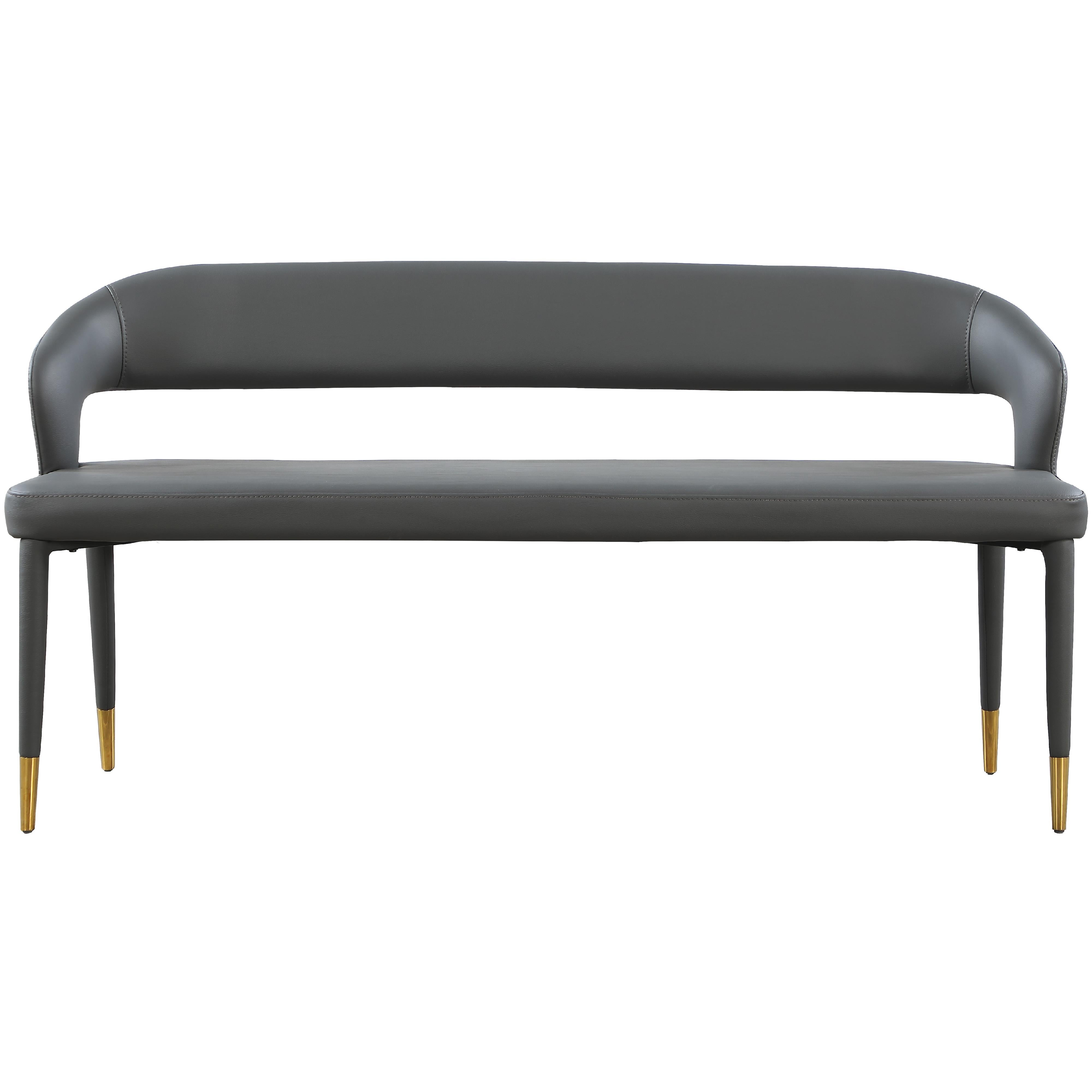 Meridian Destiny Grey Vegan Leather Bench
