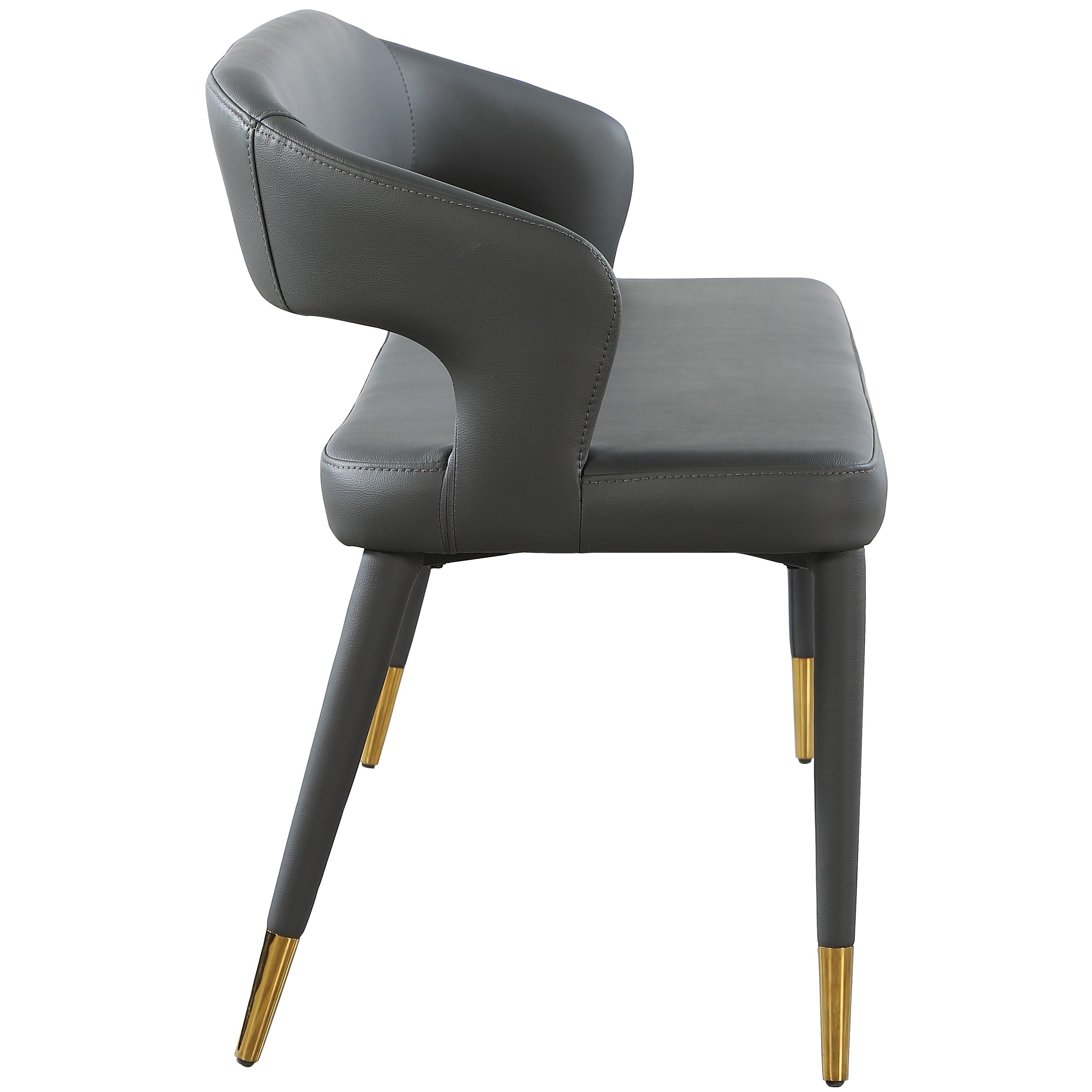Meridian Destiny Grey Vegan Leather Bench