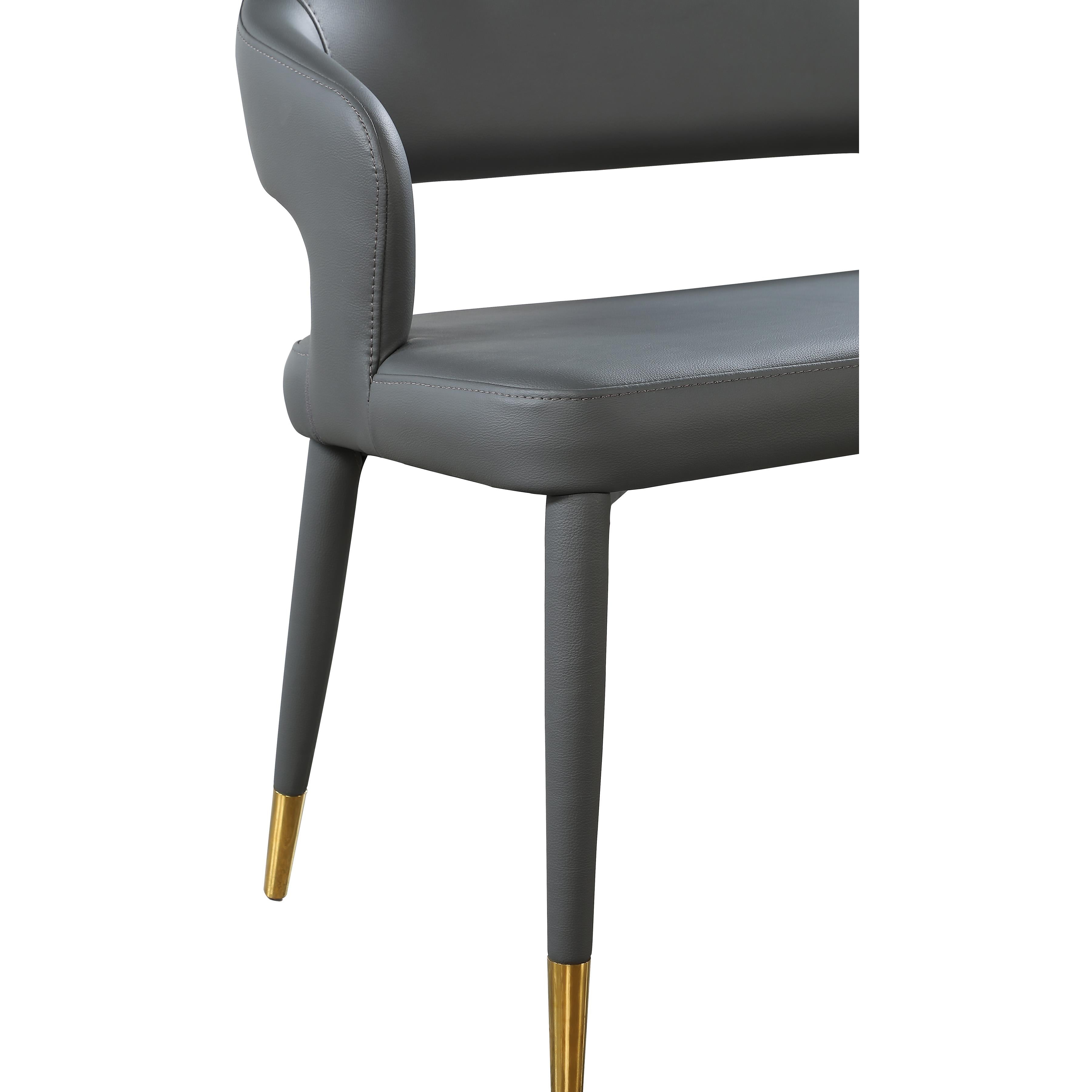 Meridian Destiny Grey Vegan Leather Bench