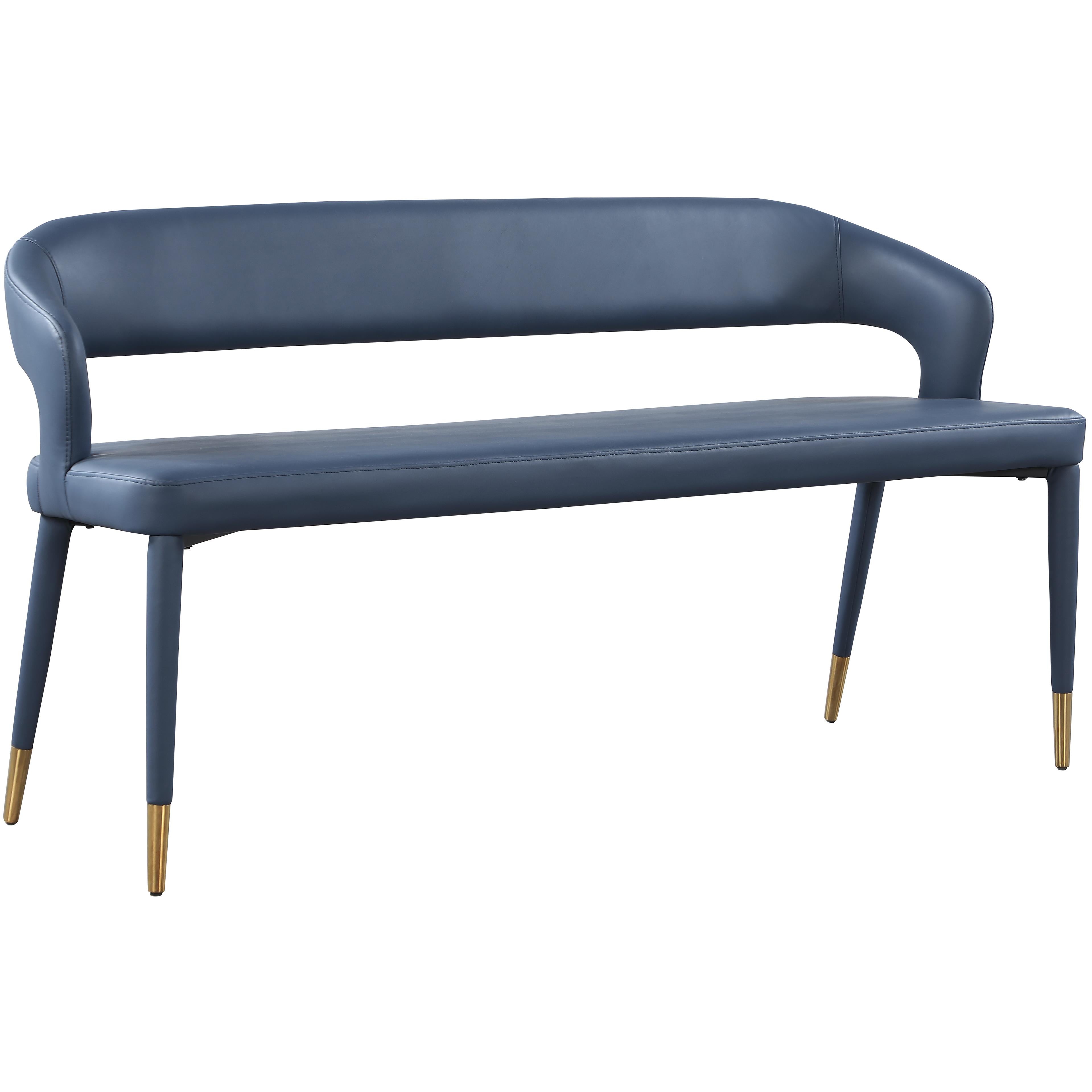 Meridian Destiny Navy Vegan Leather Bench