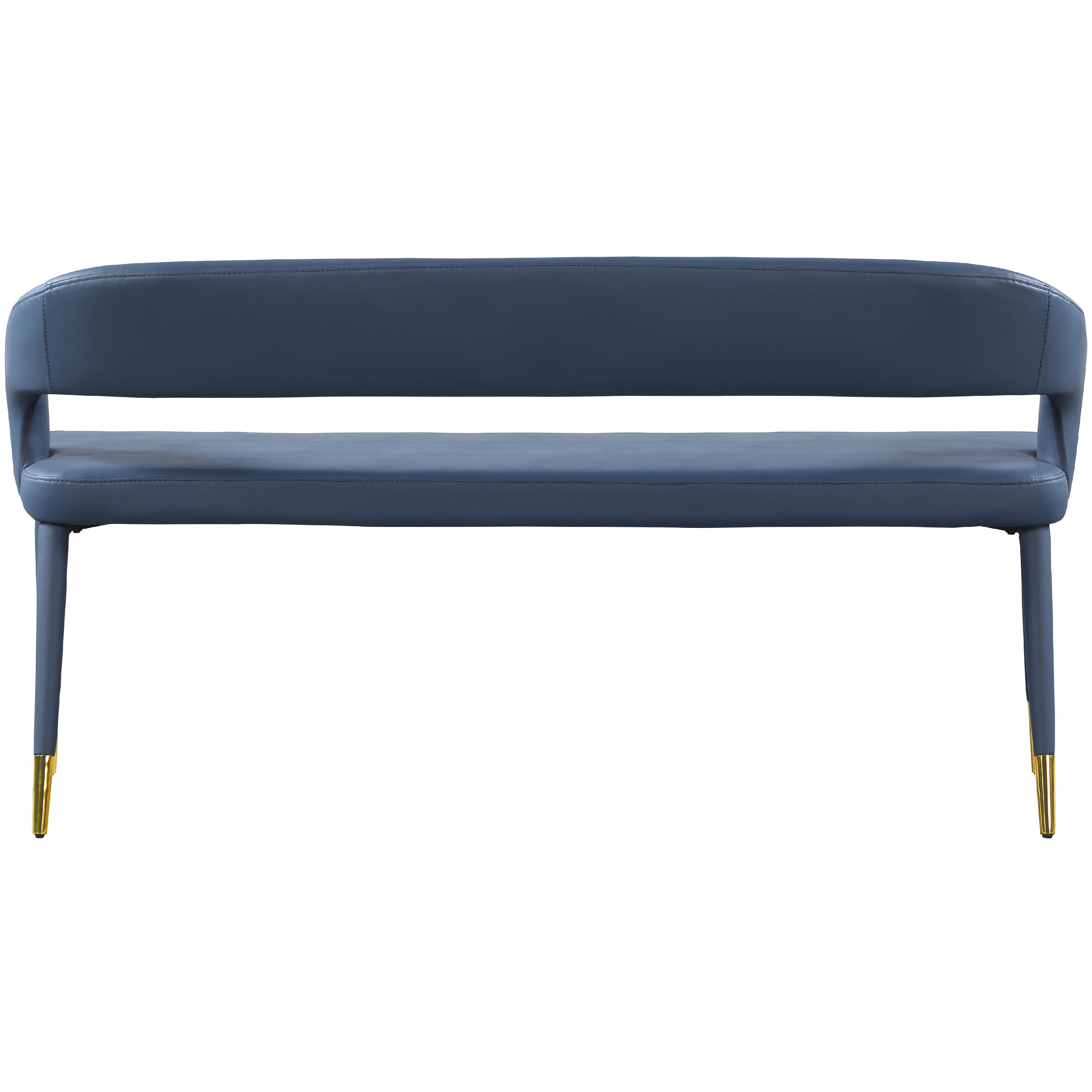 Meridian Destiny Navy Vegan Leather Bench