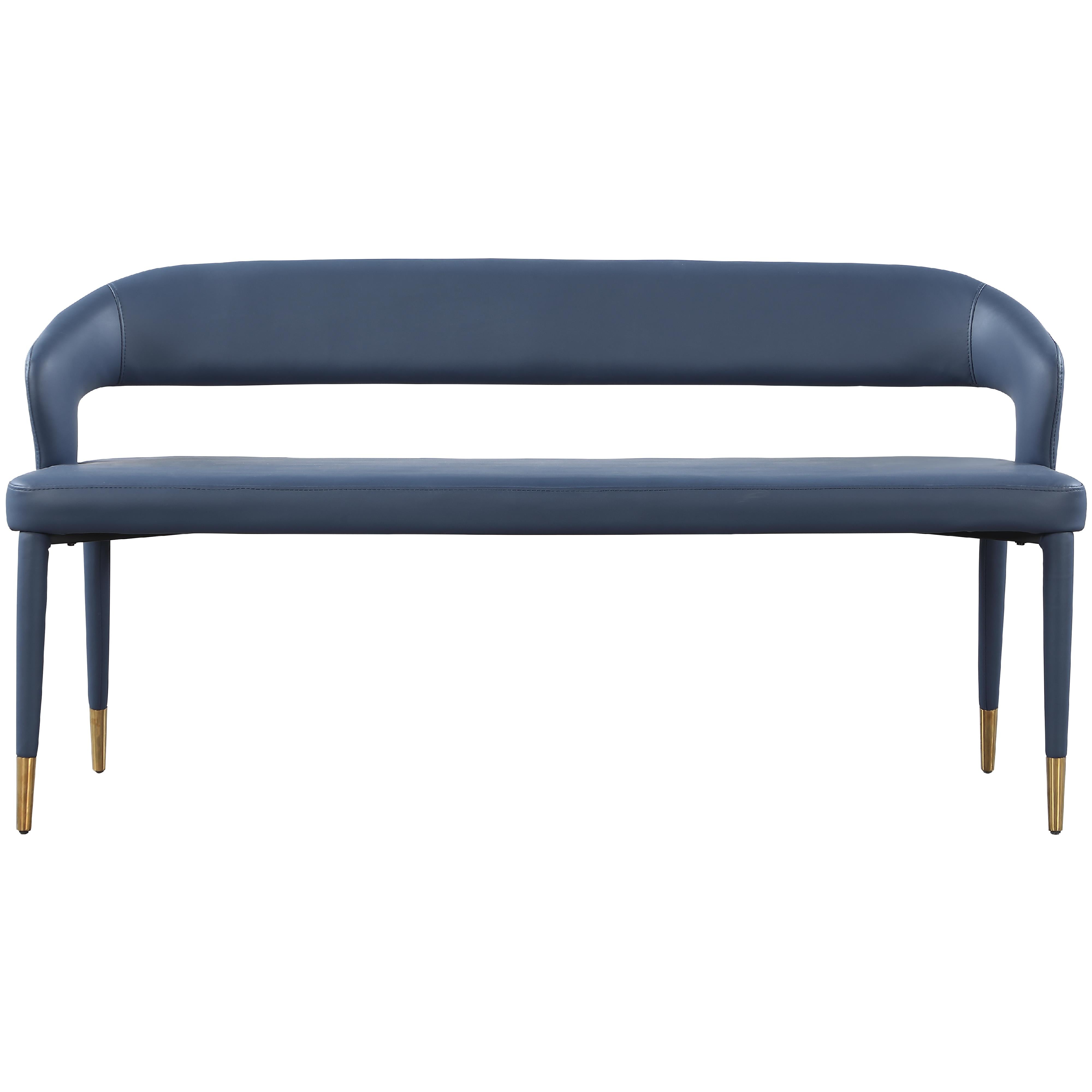 Meridian Destiny Navy Vegan Leather Bench