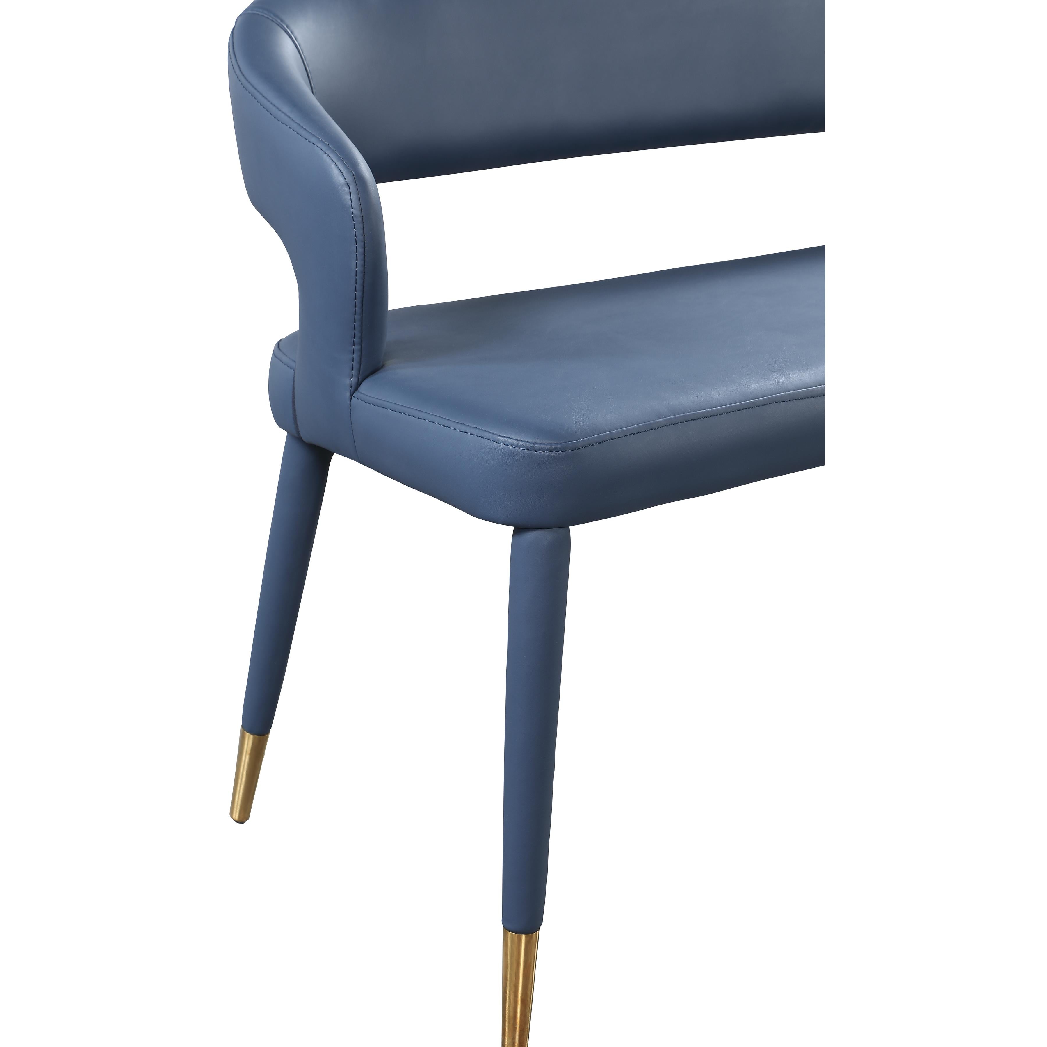 Meridian Destiny Navy Vegan Leather Bench