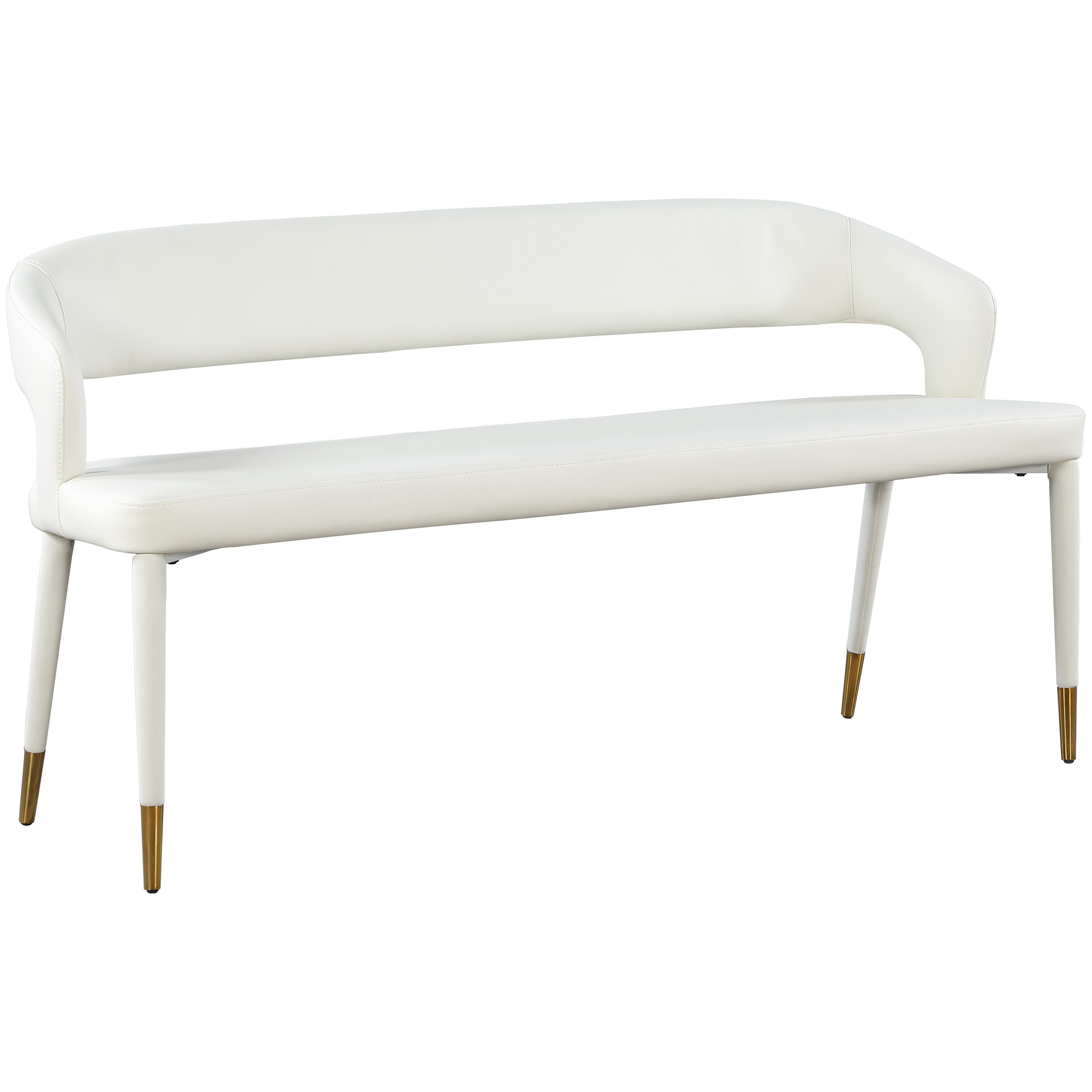 Meridian Destiny White Vegan Leather Bench