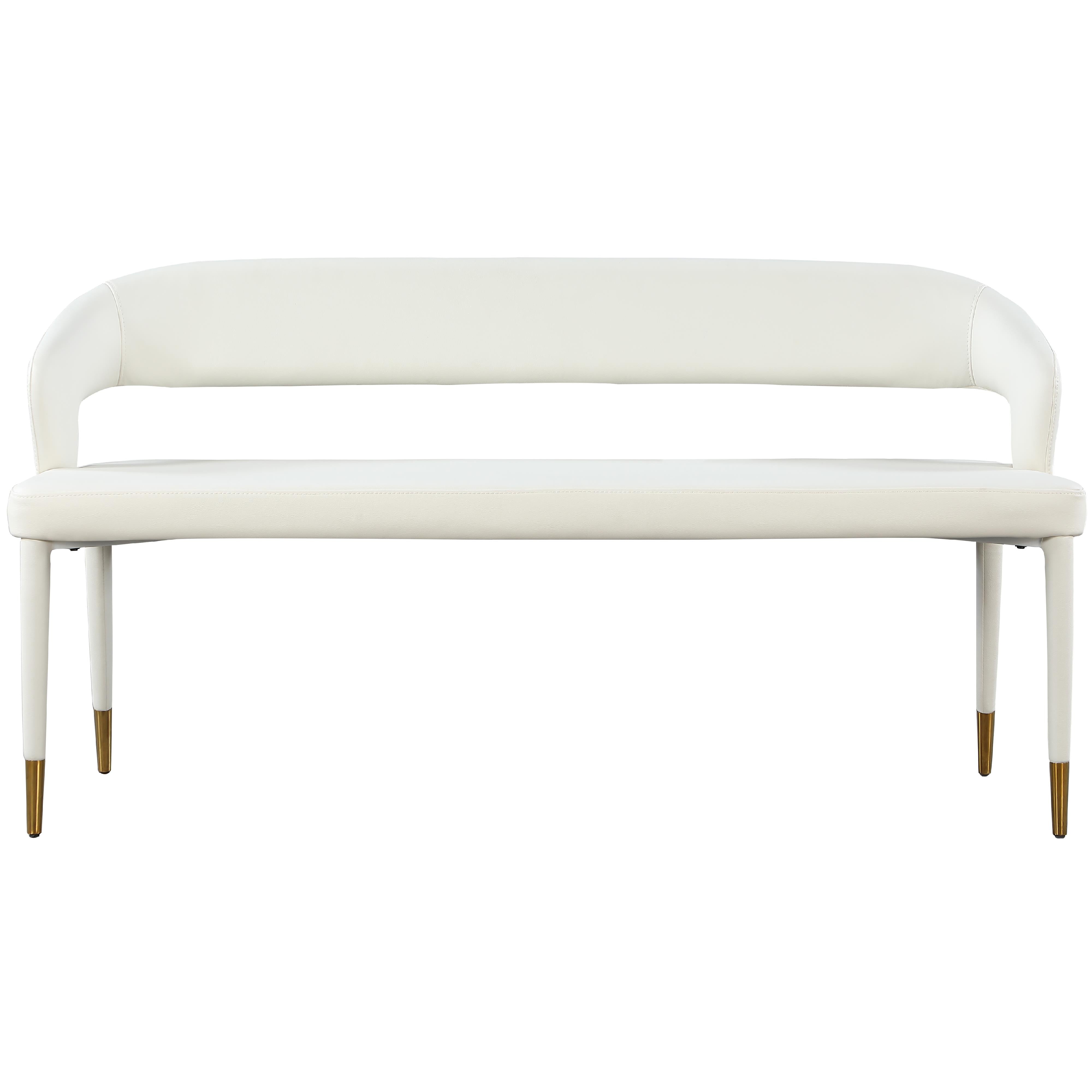 Meridian Destiny White Vegan Leather Bench