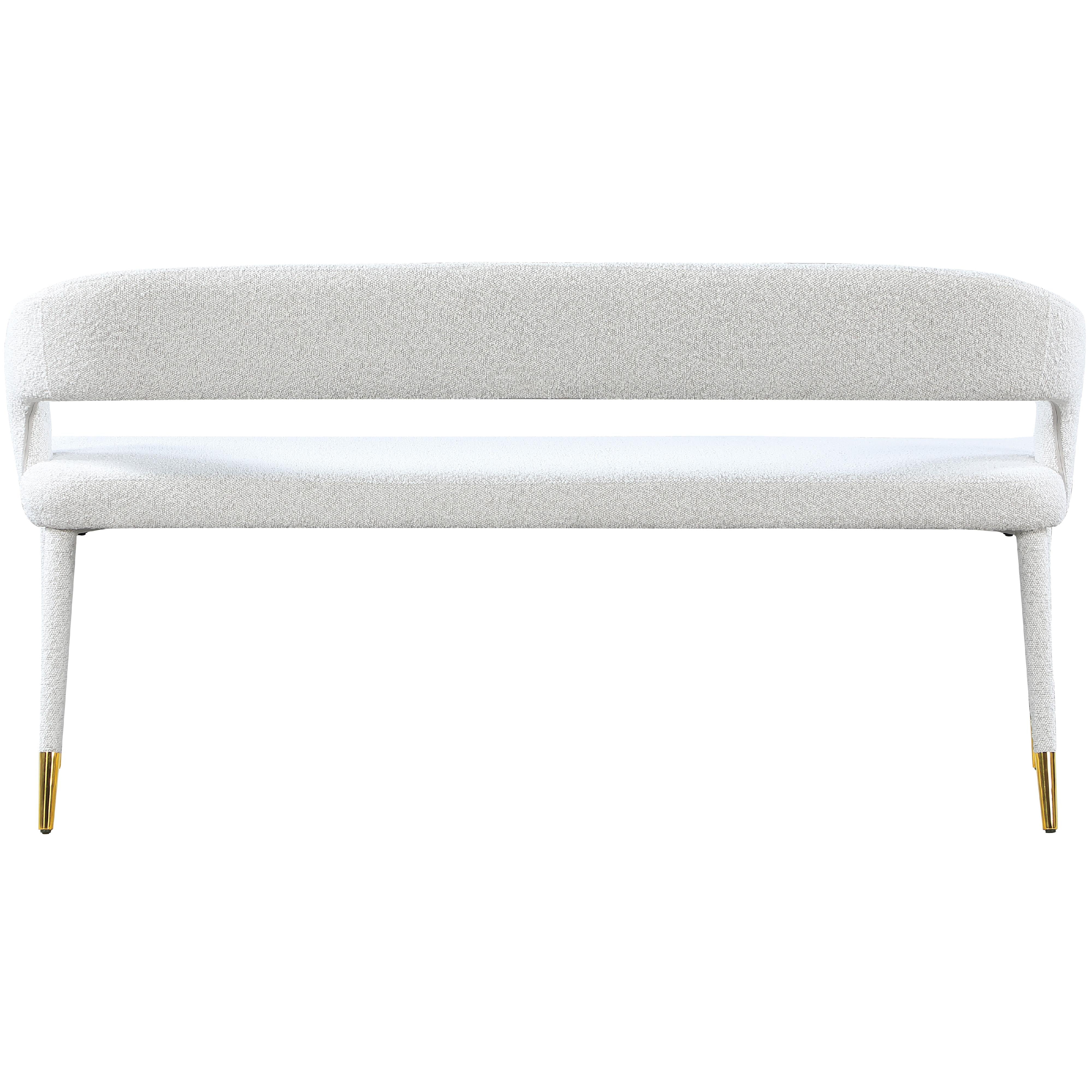 Meridian Destiny Cream Boucle Fabric Bench