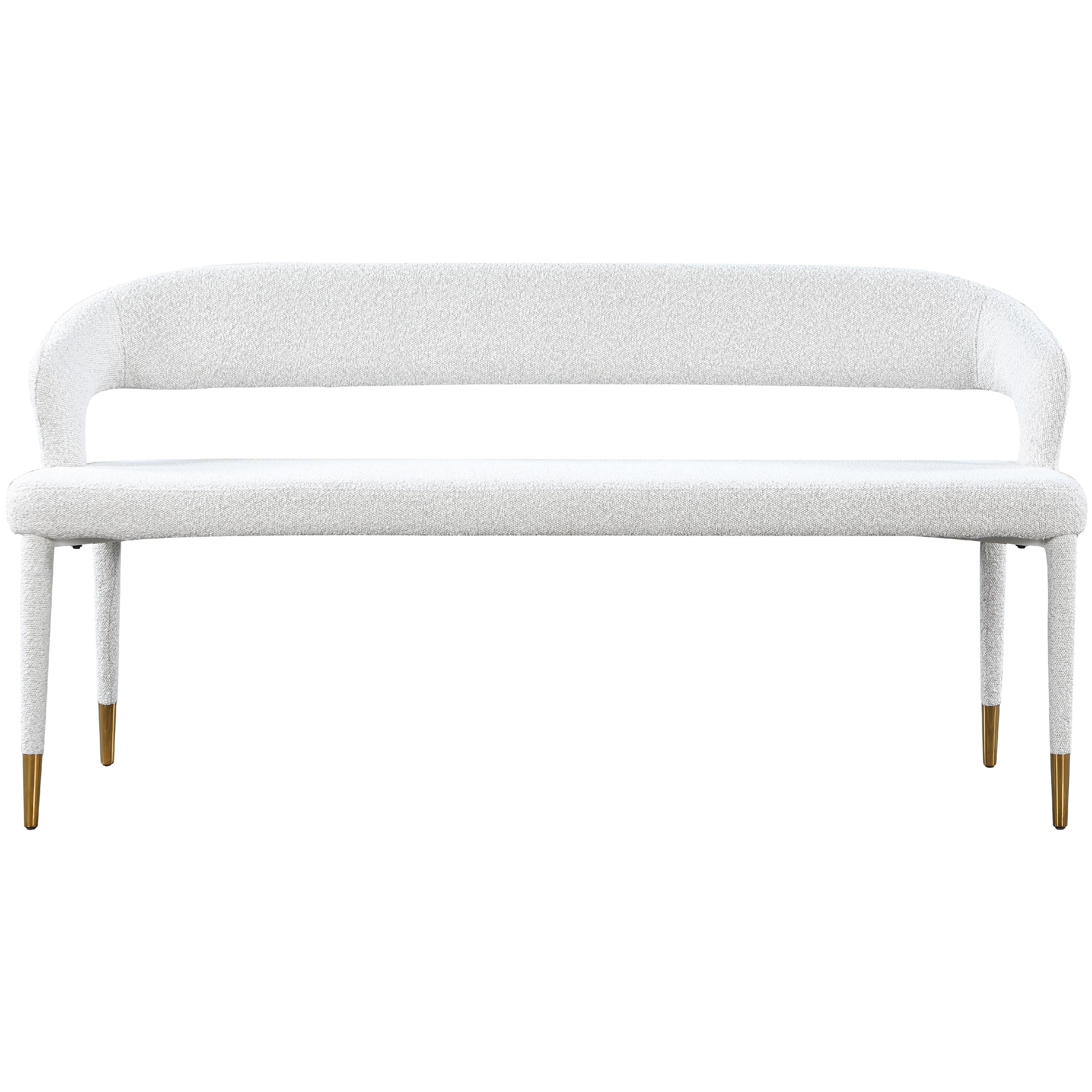 Meridian Destiny Cream Boucle Fabric Bench