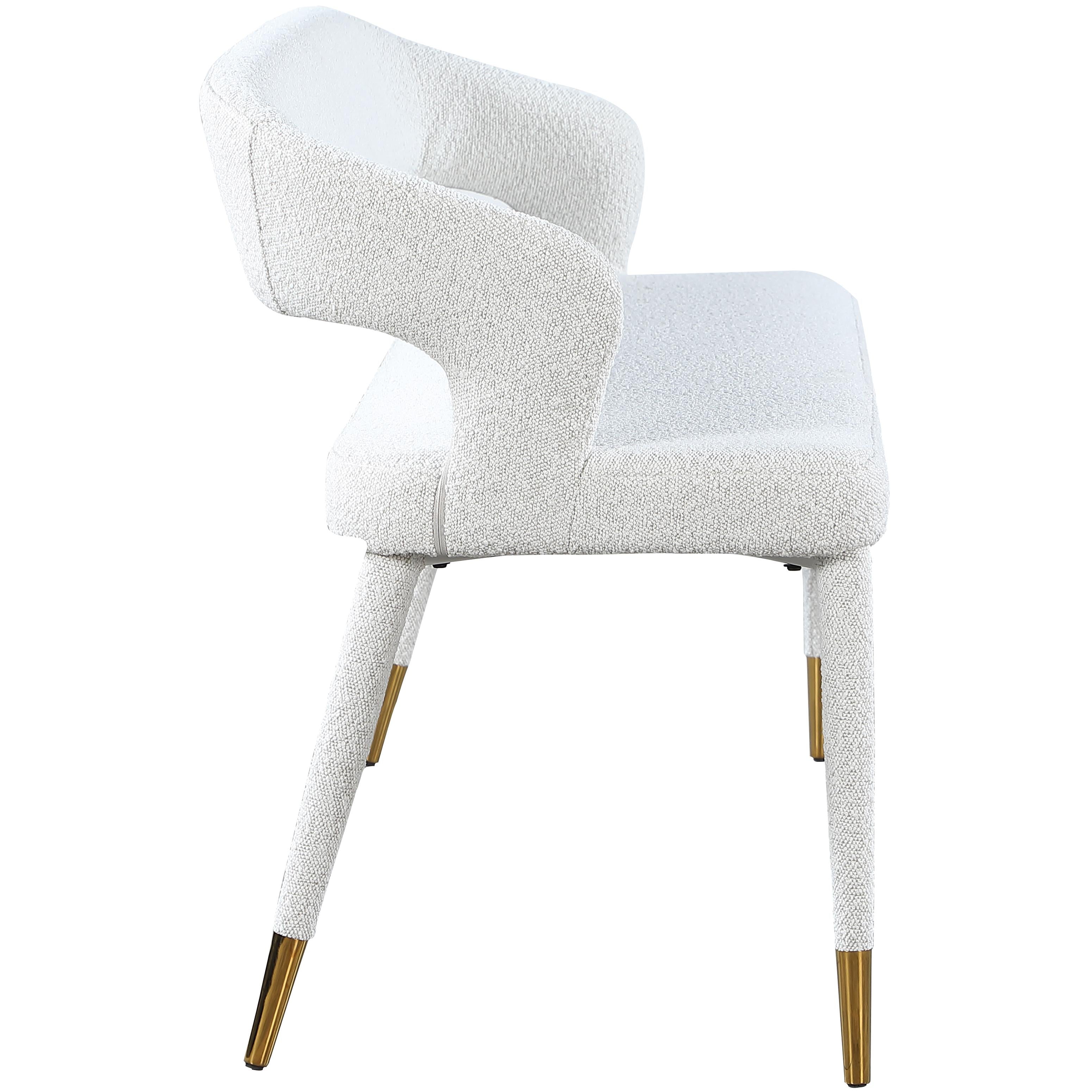 Meridian Destiny Cream Boucle Fabric Bench