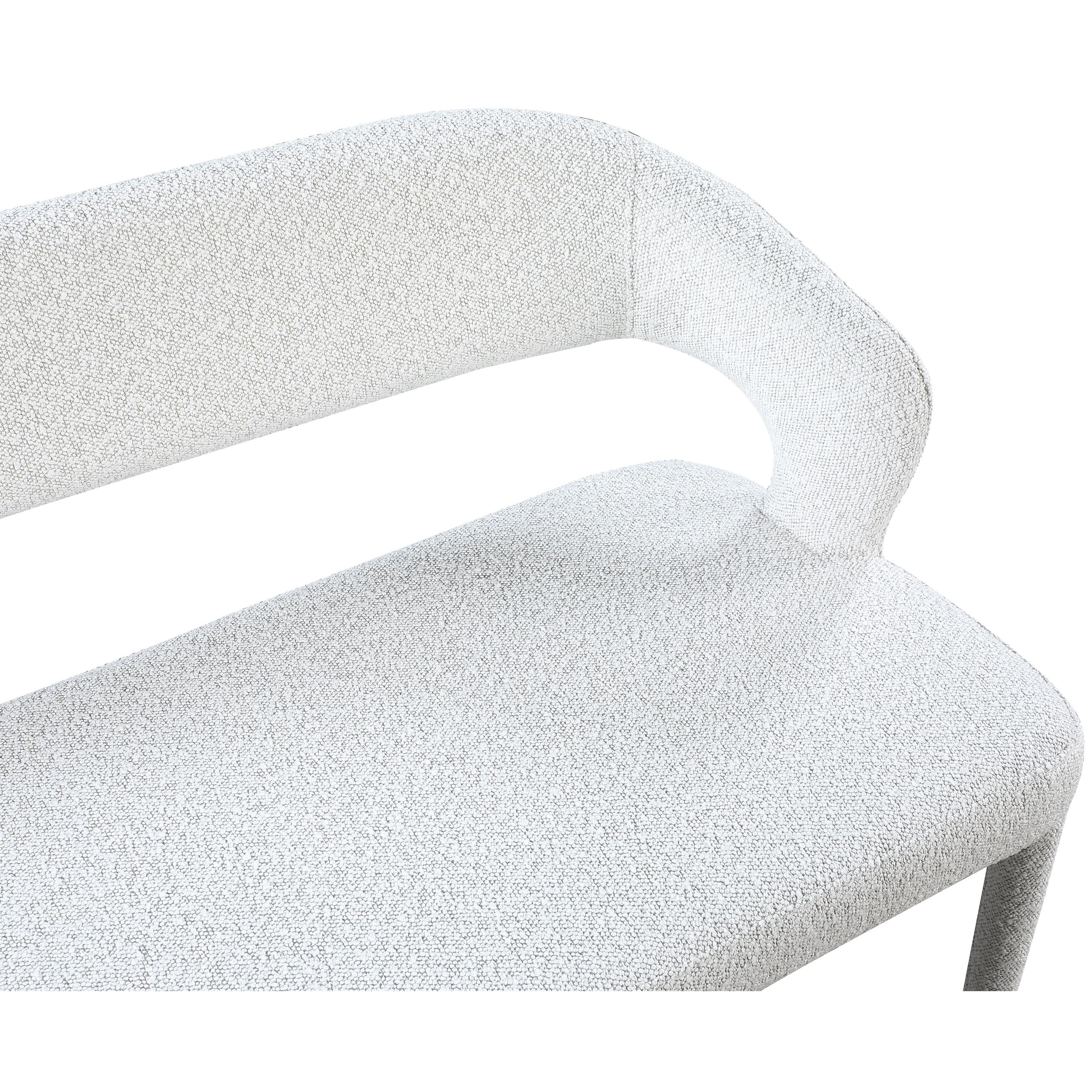 Meridian Destiny Cream Boucle Fabric Bench