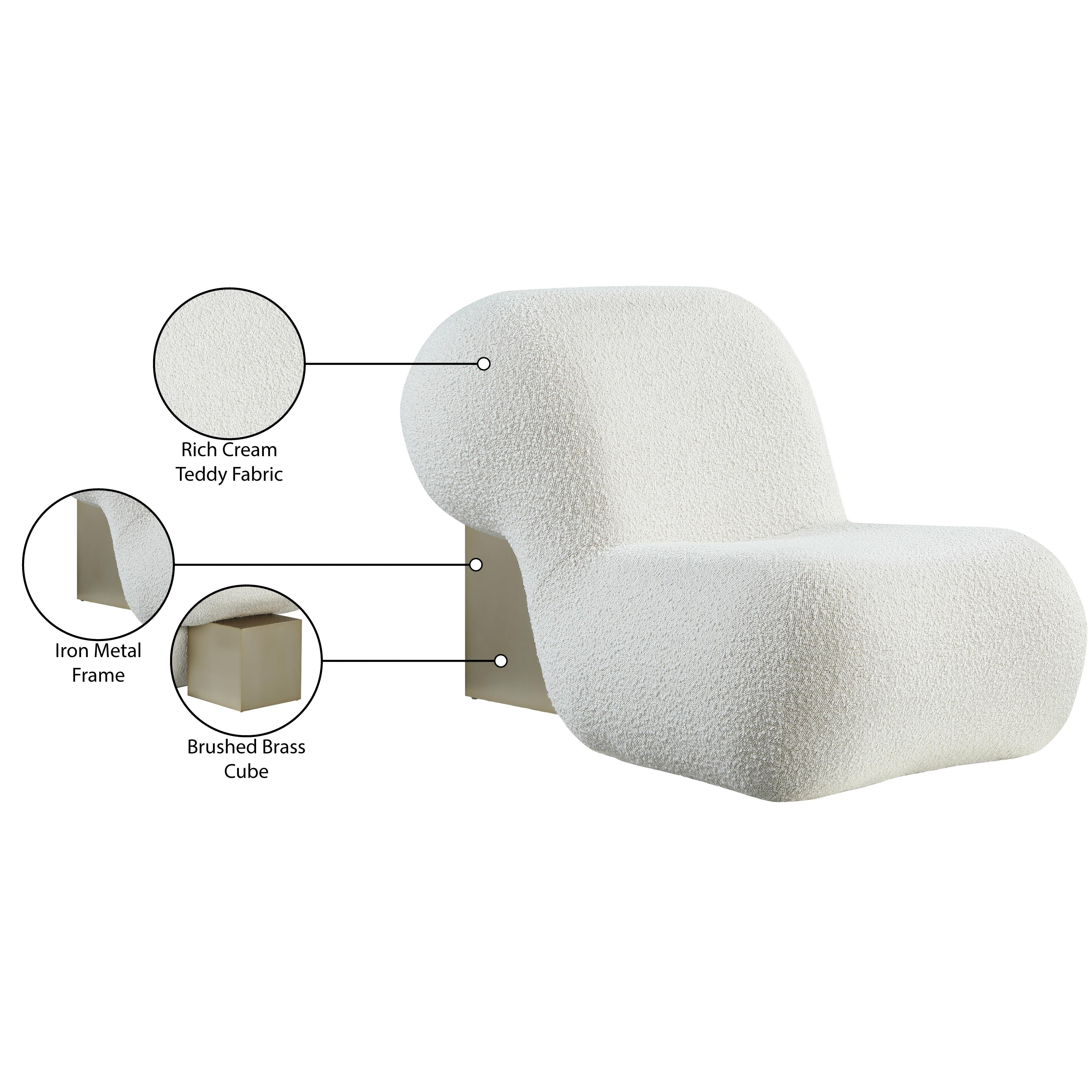 Meridian Quadra Cream Fabric Accent Chair