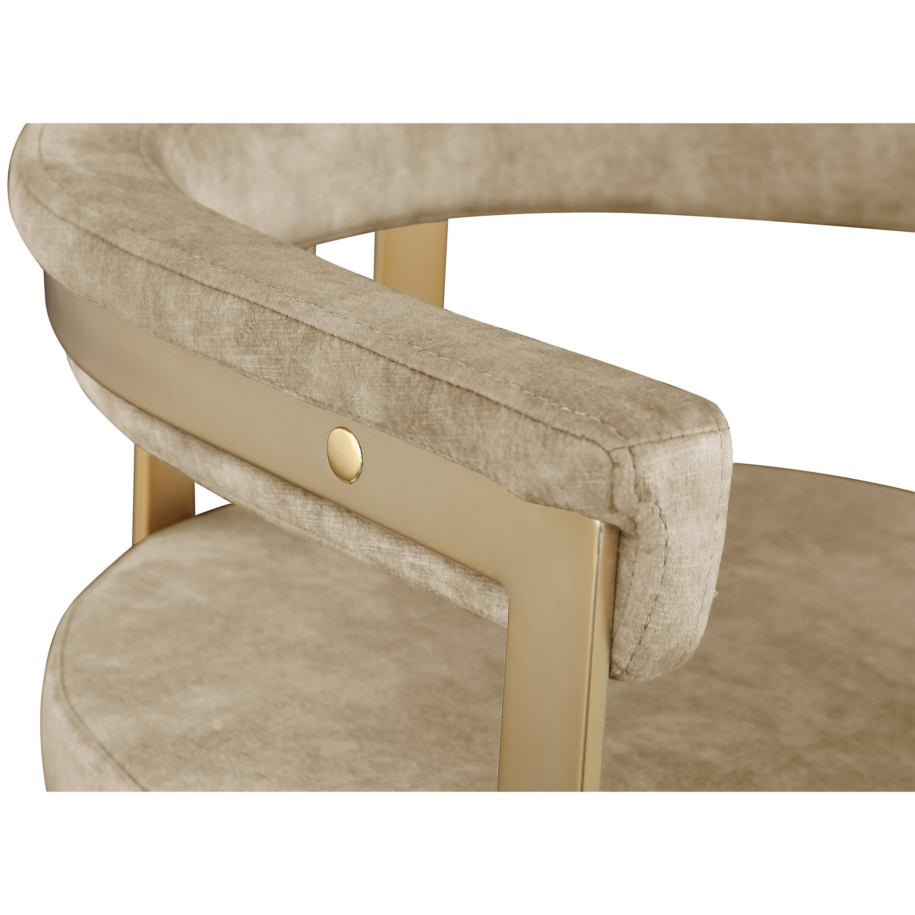 Meridian Marcello Beige Velvet Dining Chair