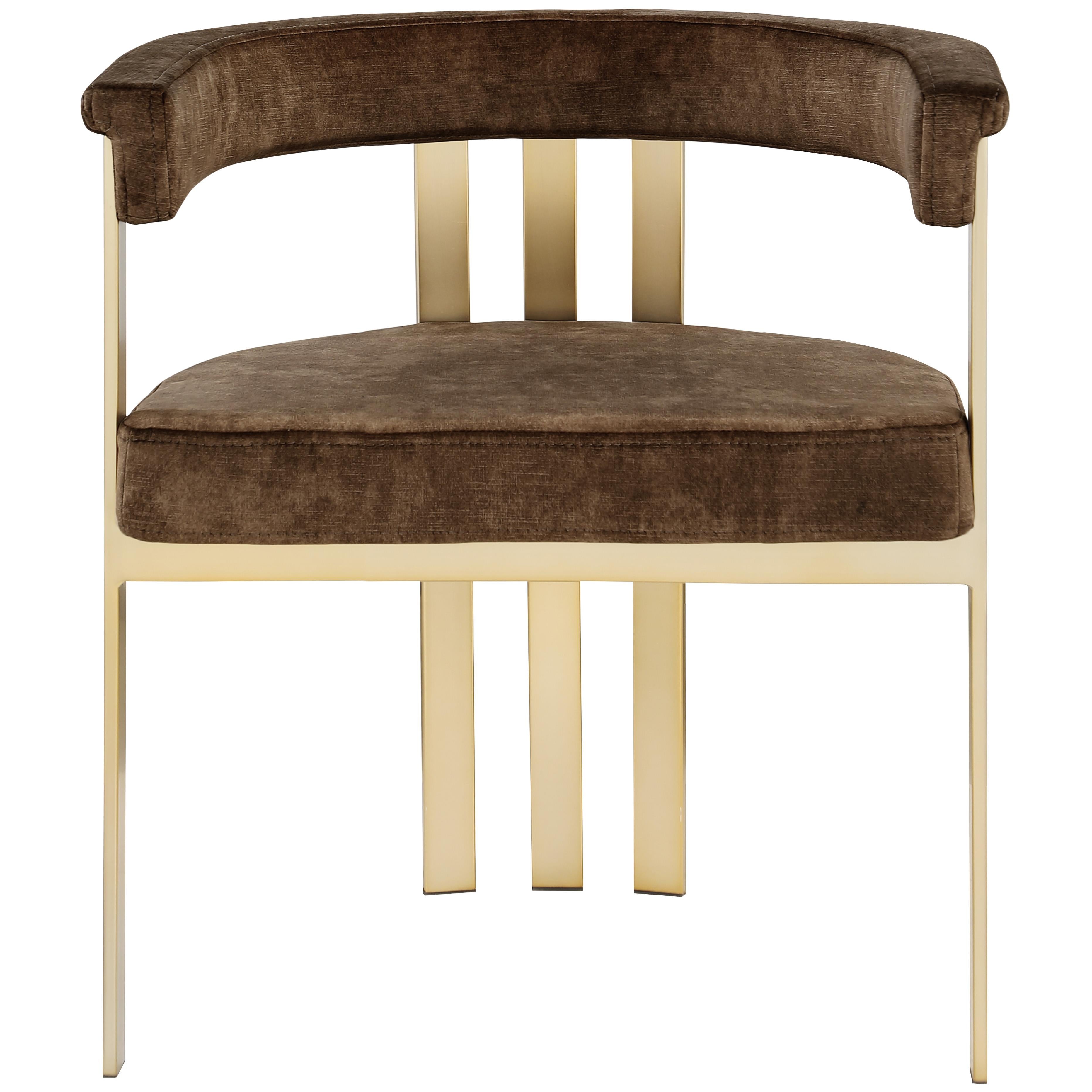 Meridian Marcello Brown Velvet Dining Chair