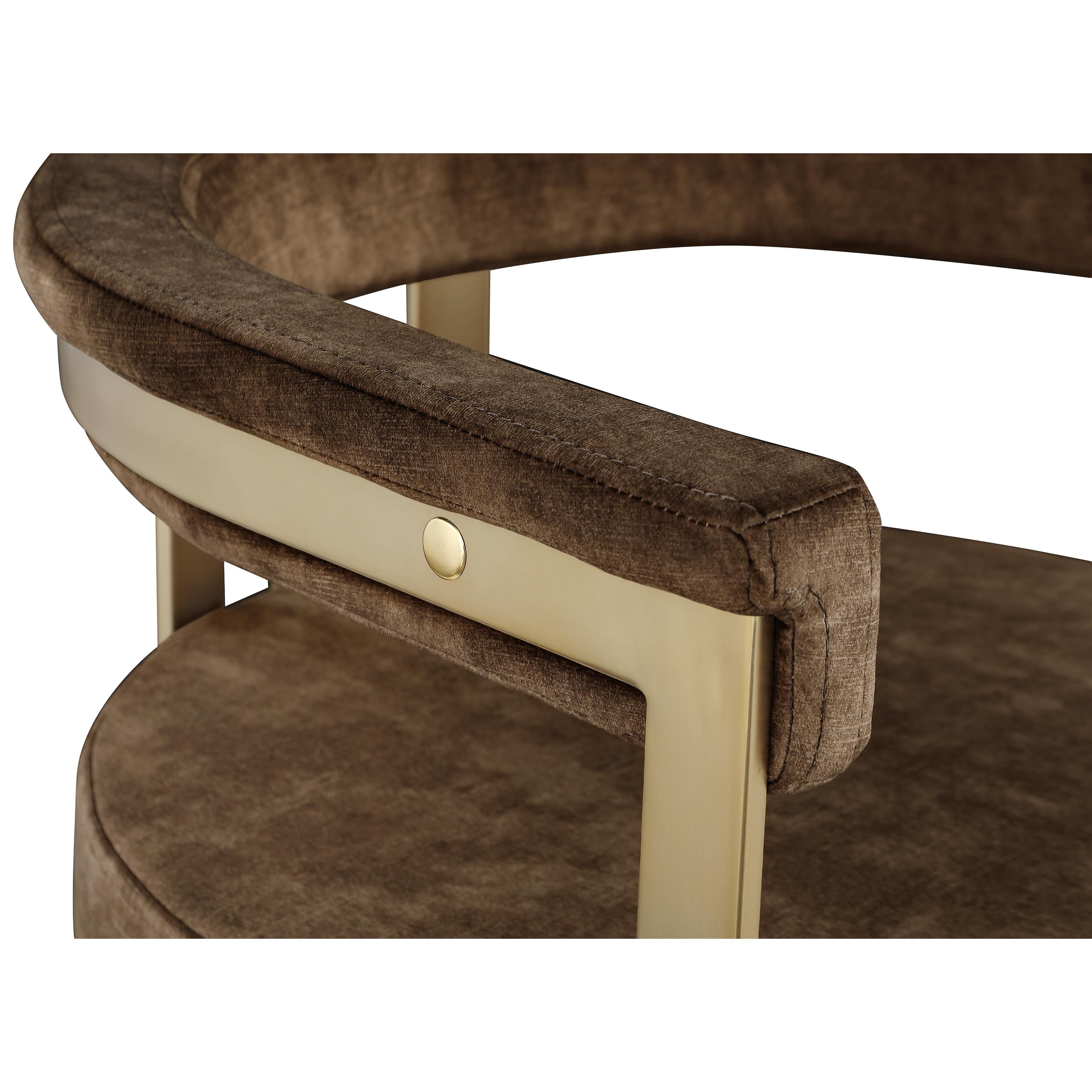 Meridian Marcello Brown Velvet Dining Chair