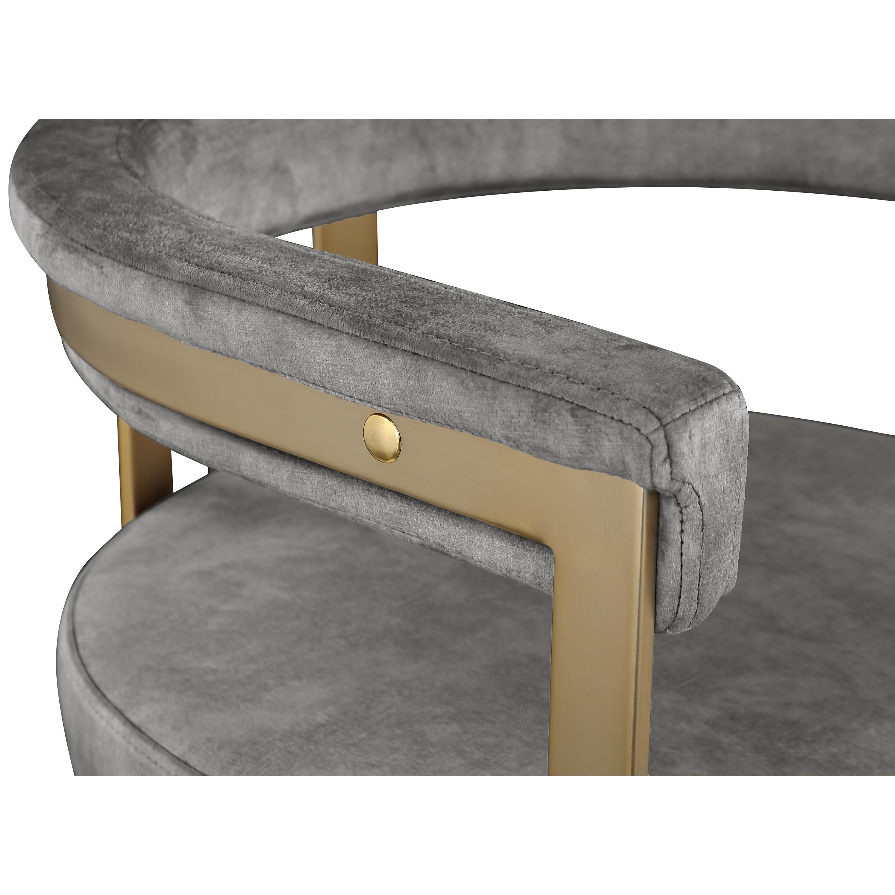 Meridian Marcello Grey Velvet Counter Stool