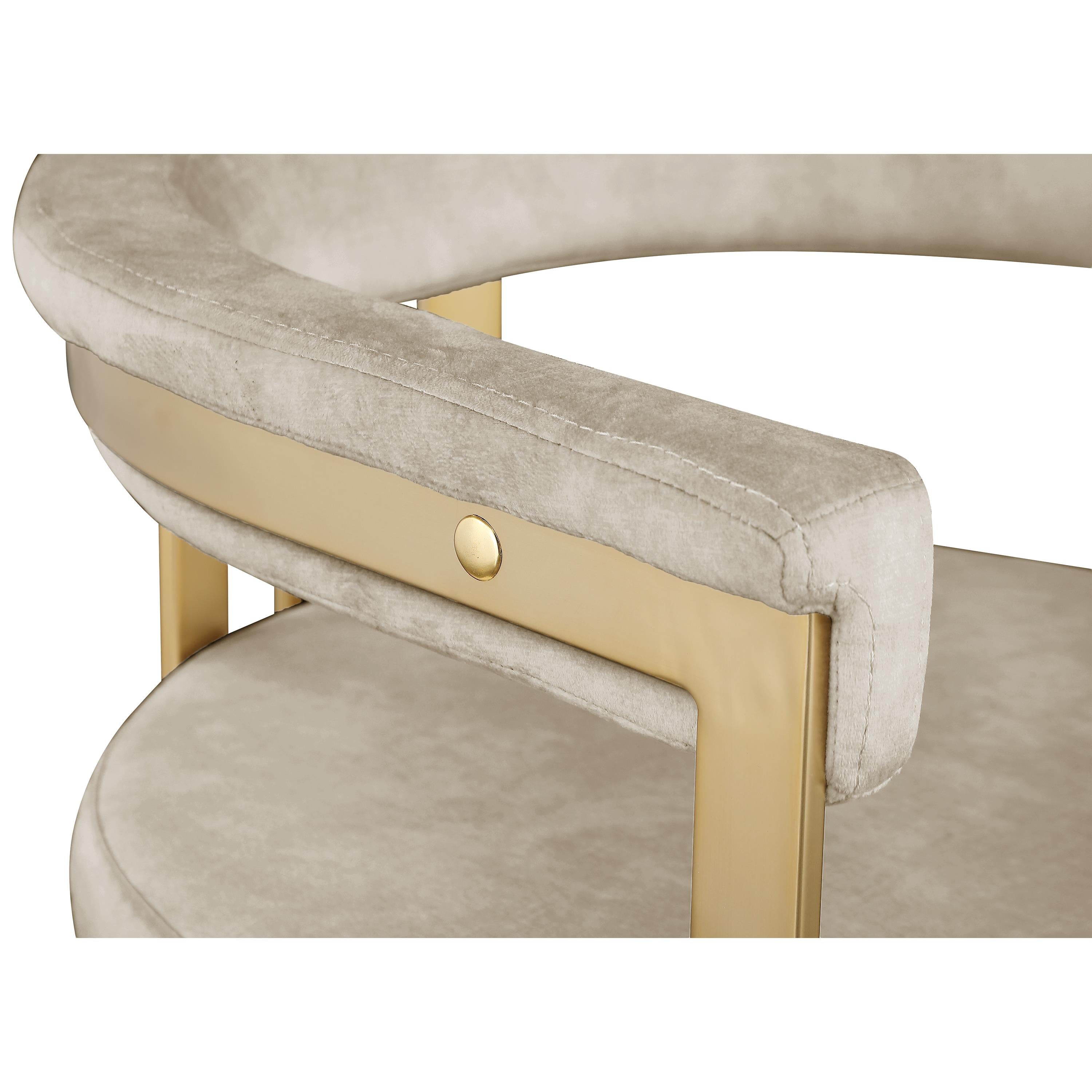 Meridian Marcello Stone Colored Velvet Counter Stool