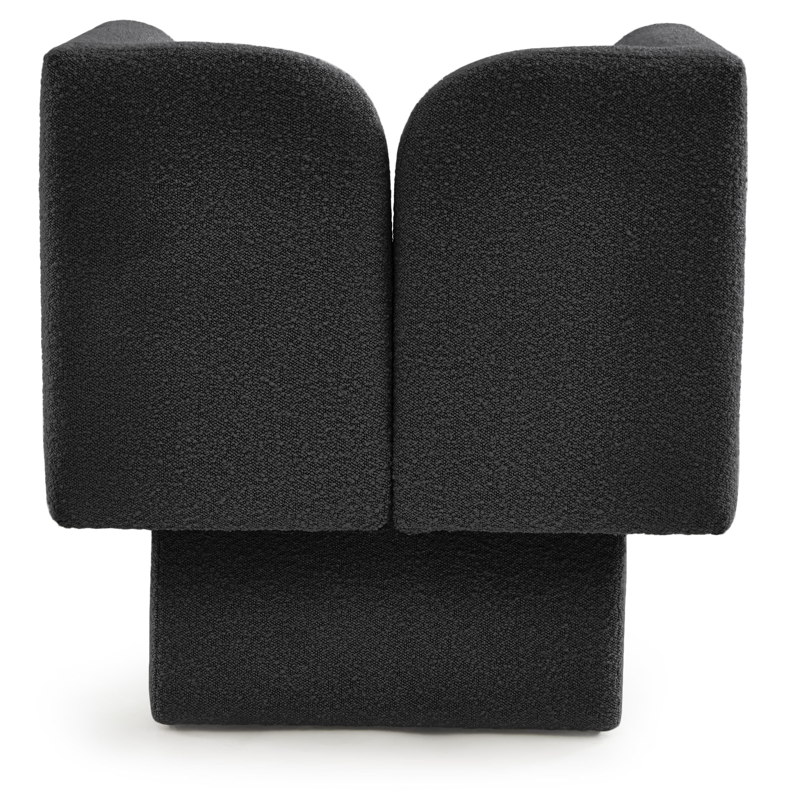 Meridian Marcel Black Boucle Fabric Chair