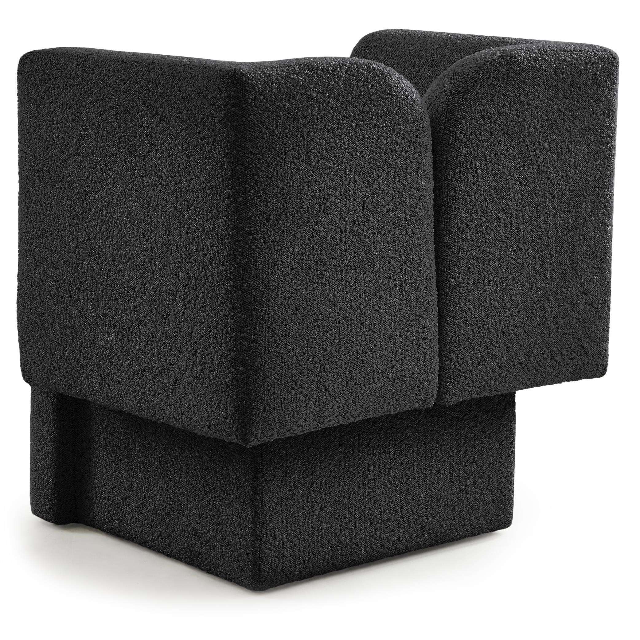 Meridian Marcel Black Boucle Fabric Chair