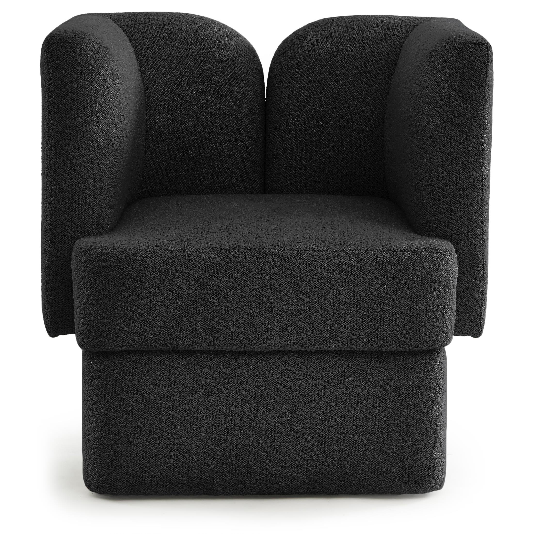 Meridian Marcel Black Boucle Fabric Chair