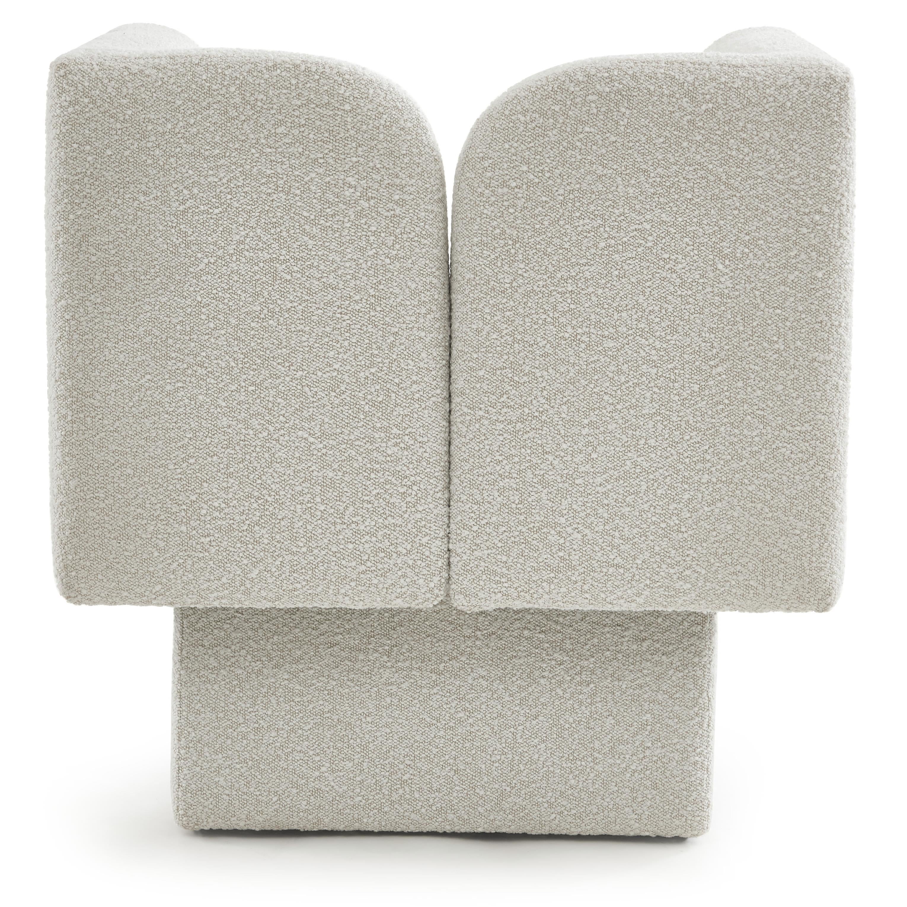 Meridian Marcel Cream Boucle Fabric Chair