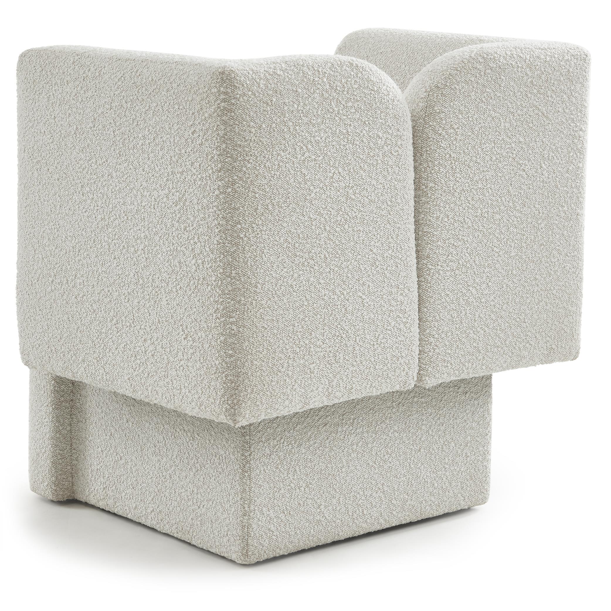 Meridian Marcel Cream Boucle Fabric Chair