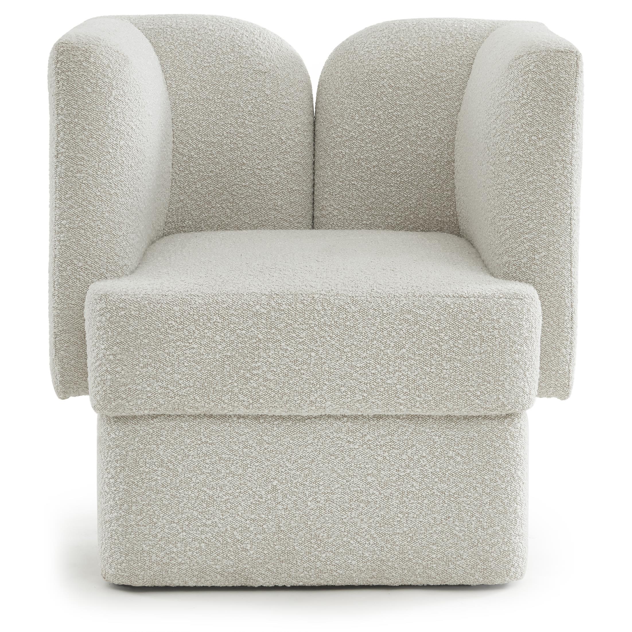 Meridian Marcel Cream Boucle Fabric Chair