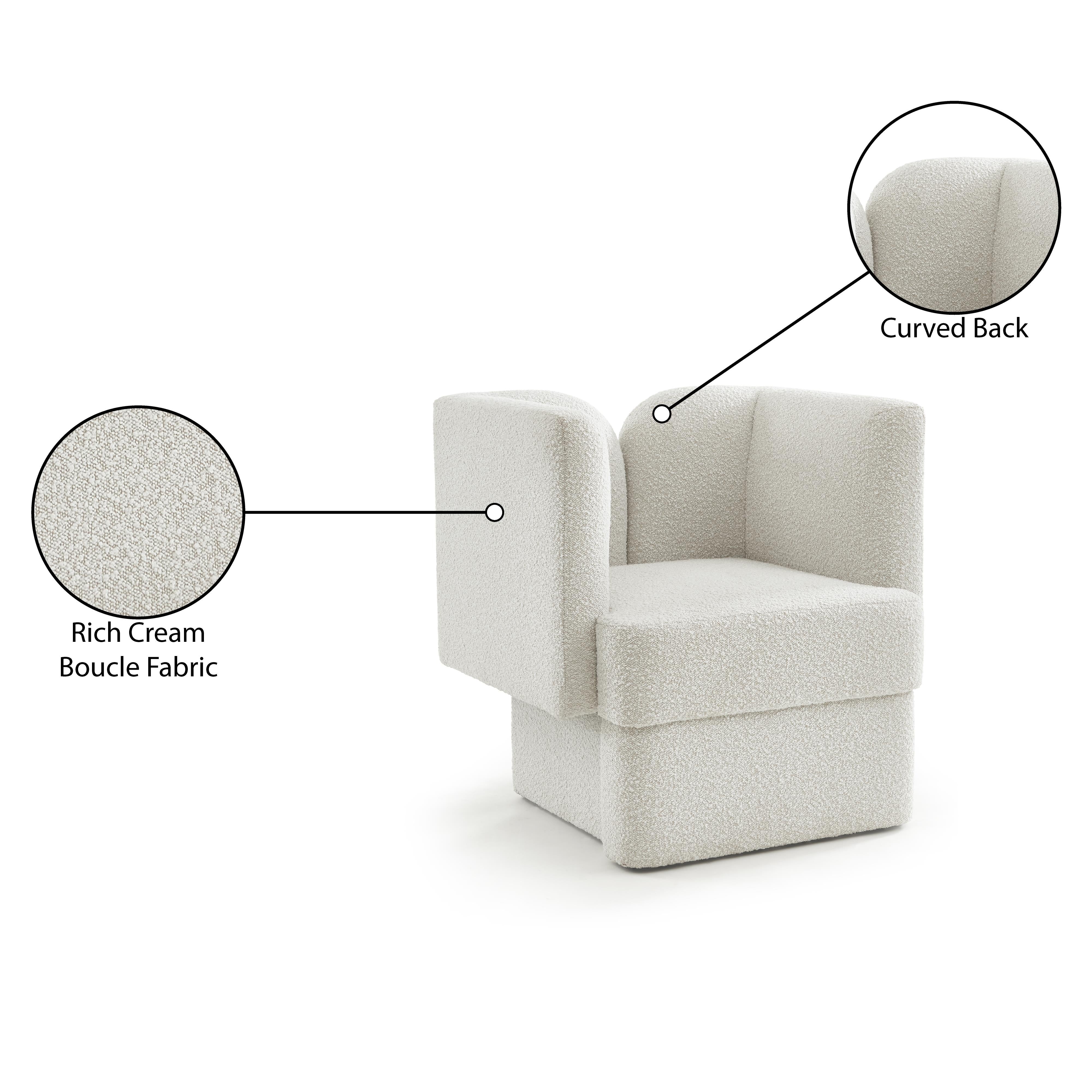 Meridian Marcel Cream Boucle Fabric Chair