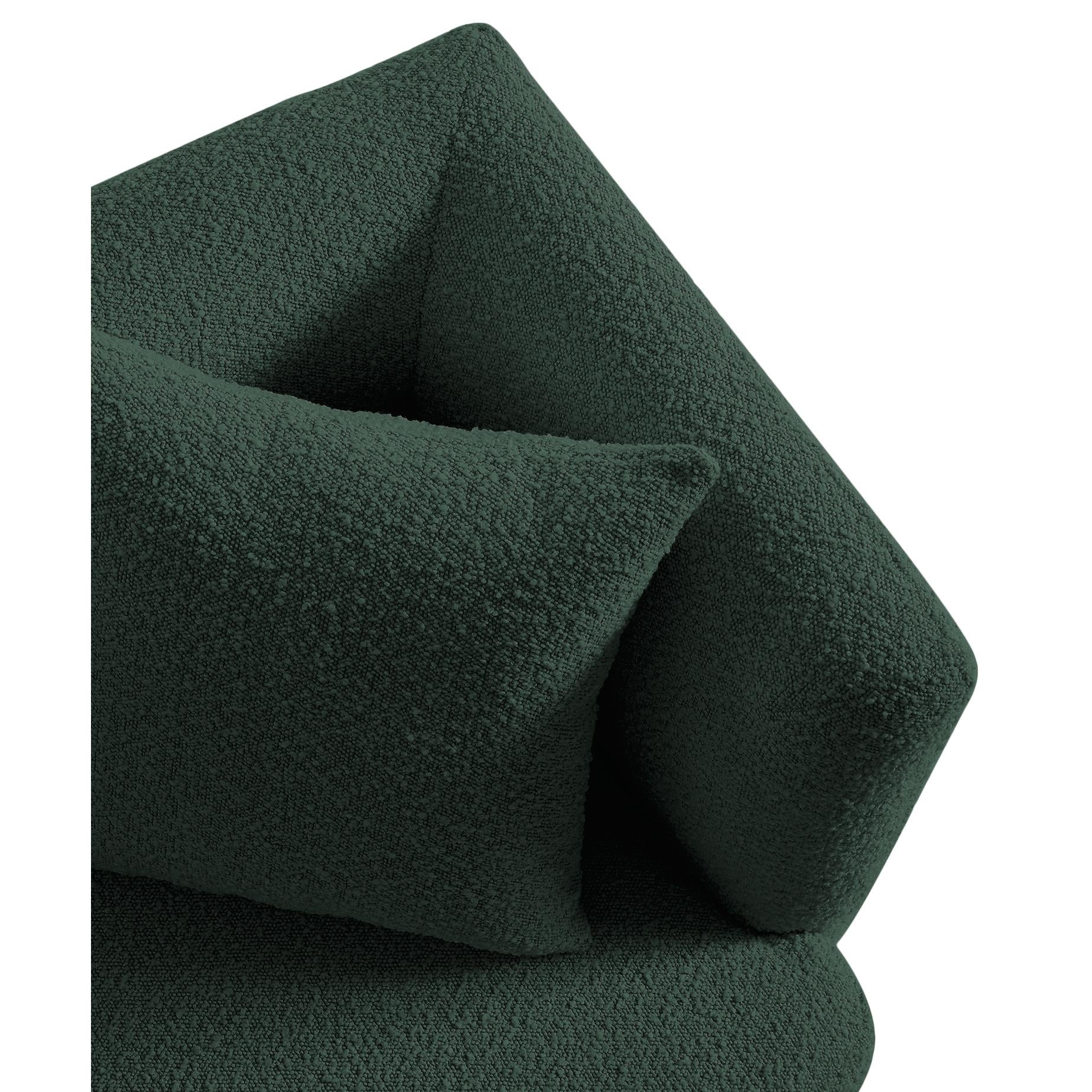 Meridian Marcel Green Boucle Fabric Chair