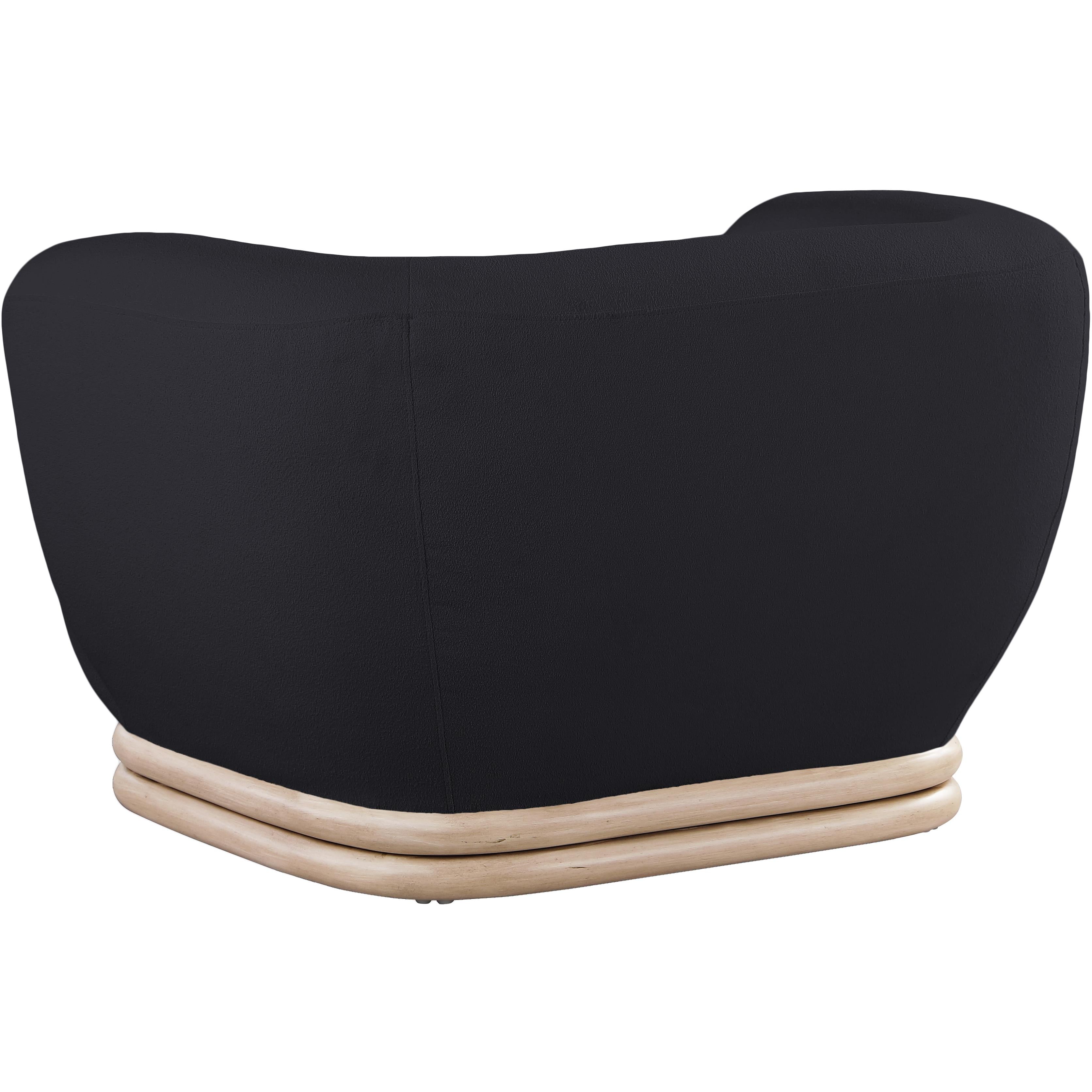 Meridian Kipton Black Boucle Fabric Chair