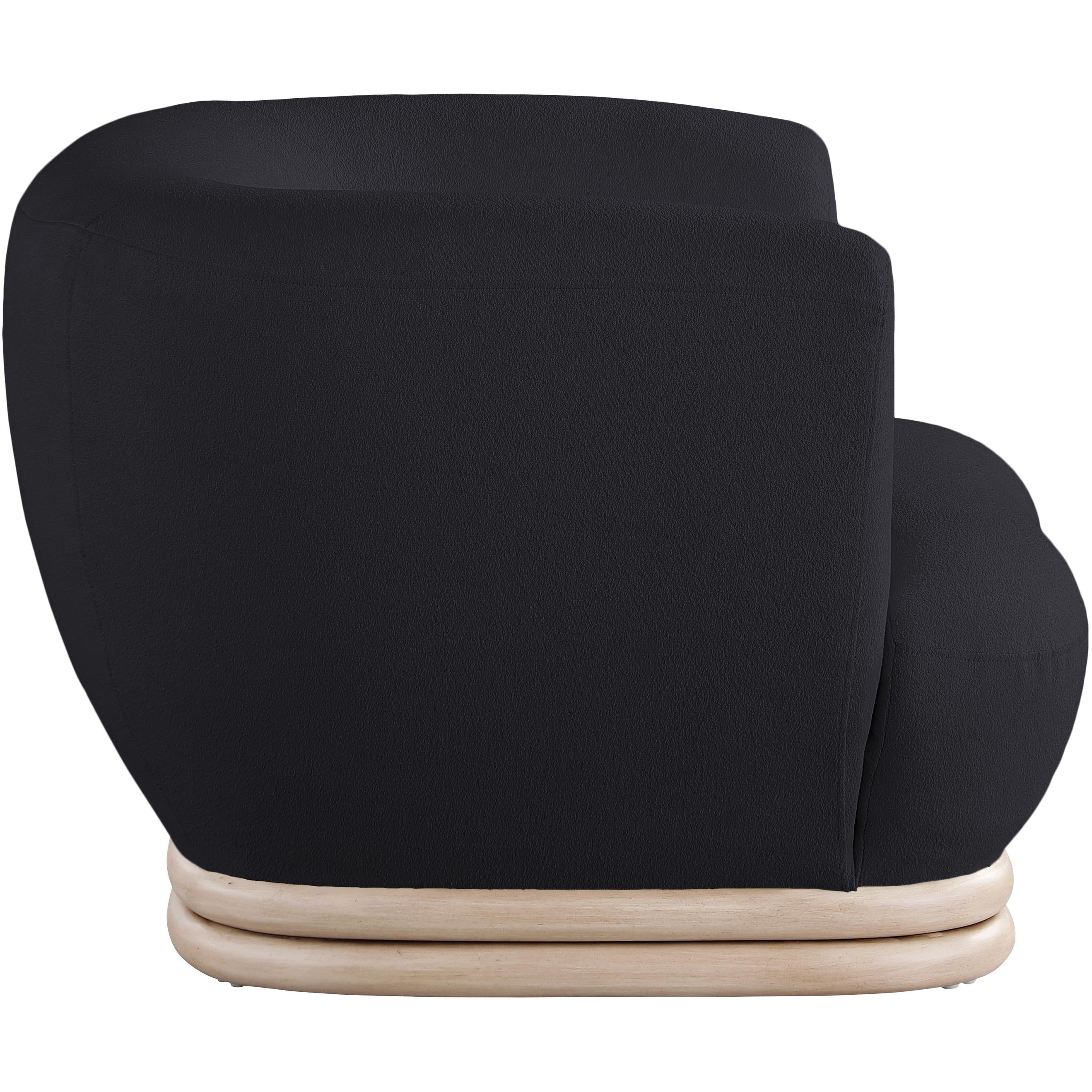 Meridian Kipton Black Boucle Fabric Chair