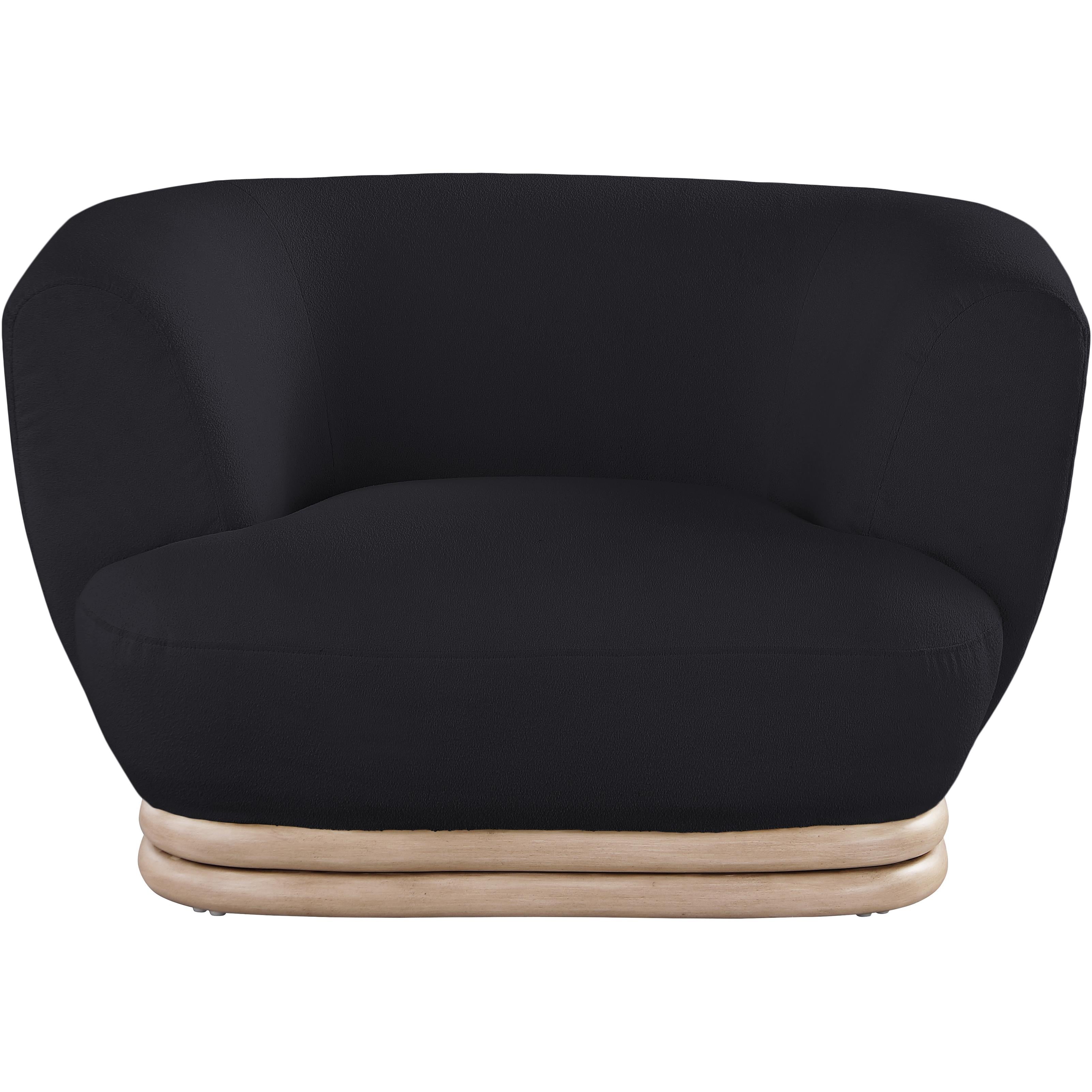 Meridian Kipton Black Boucle Fabric Chair