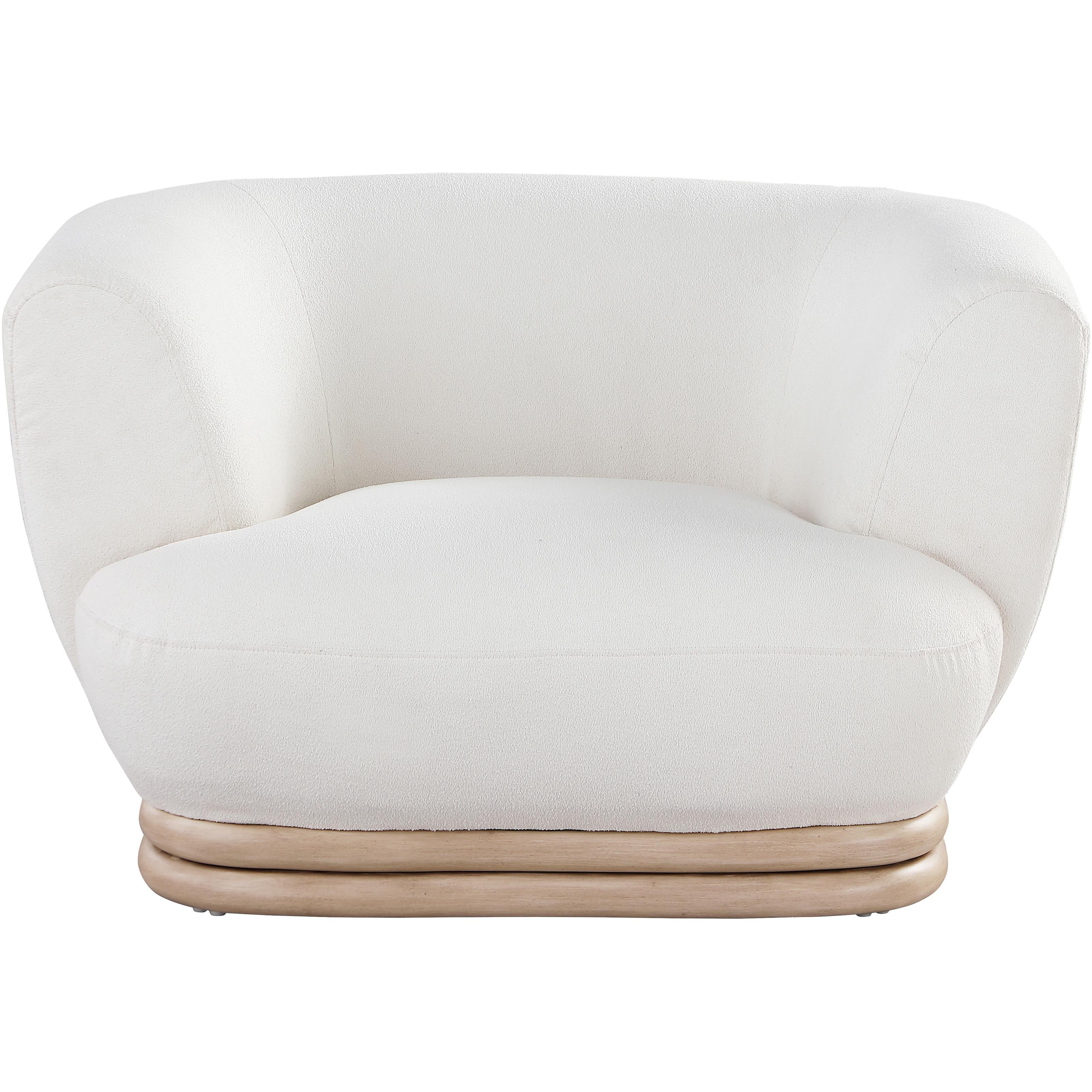 Meridian Kipton Cream Boucle Fabric Chair