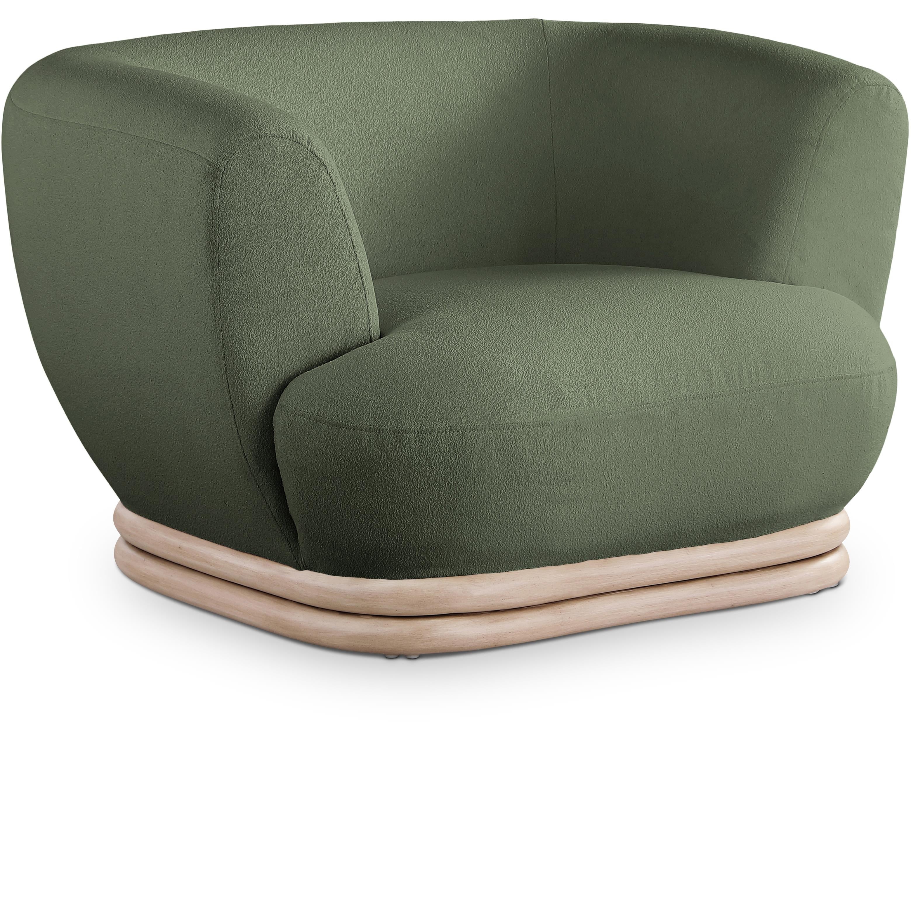 Meridian Kipton Green Boucle Fabric Chair