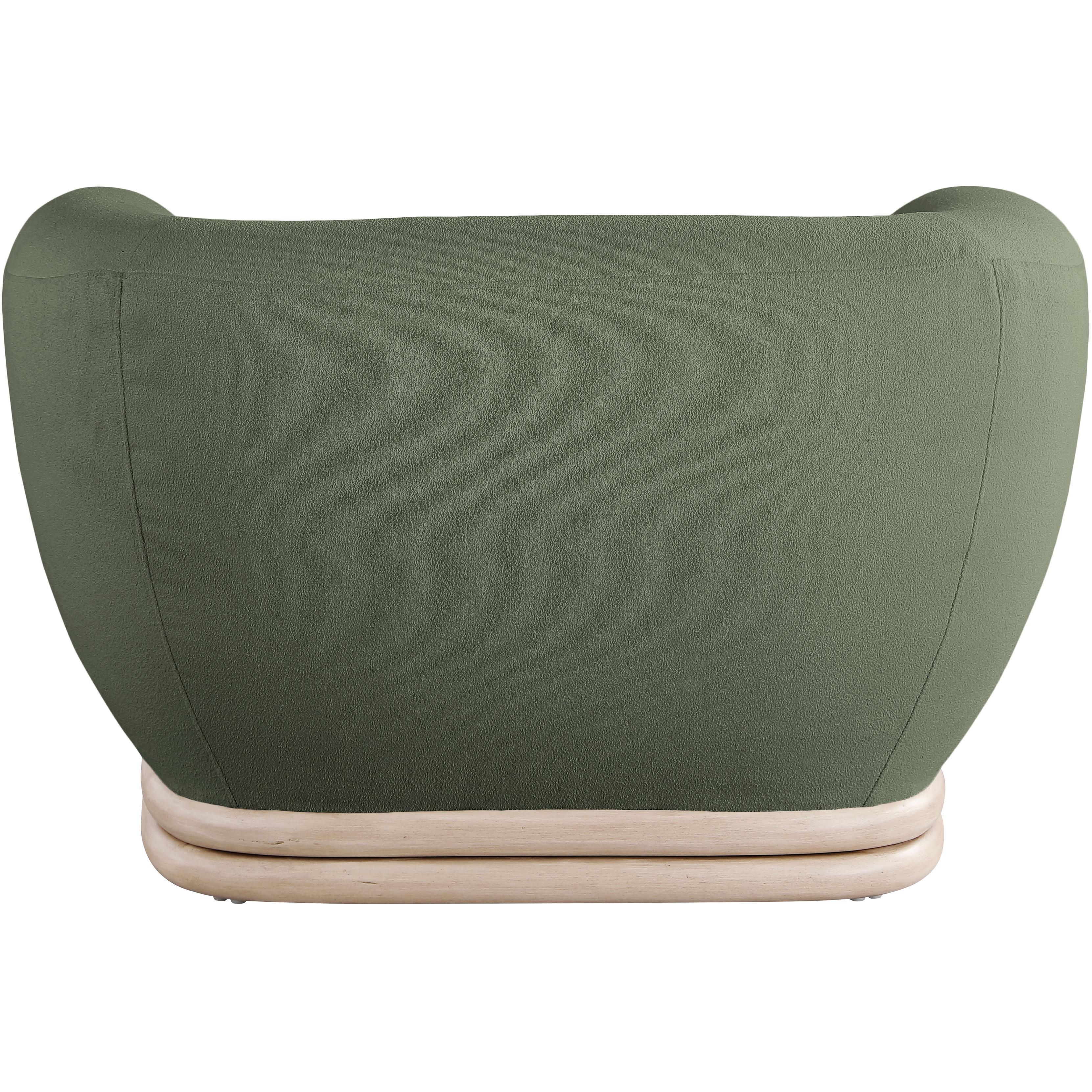 Meridian Kipton Green Boucle Fabric Chair
