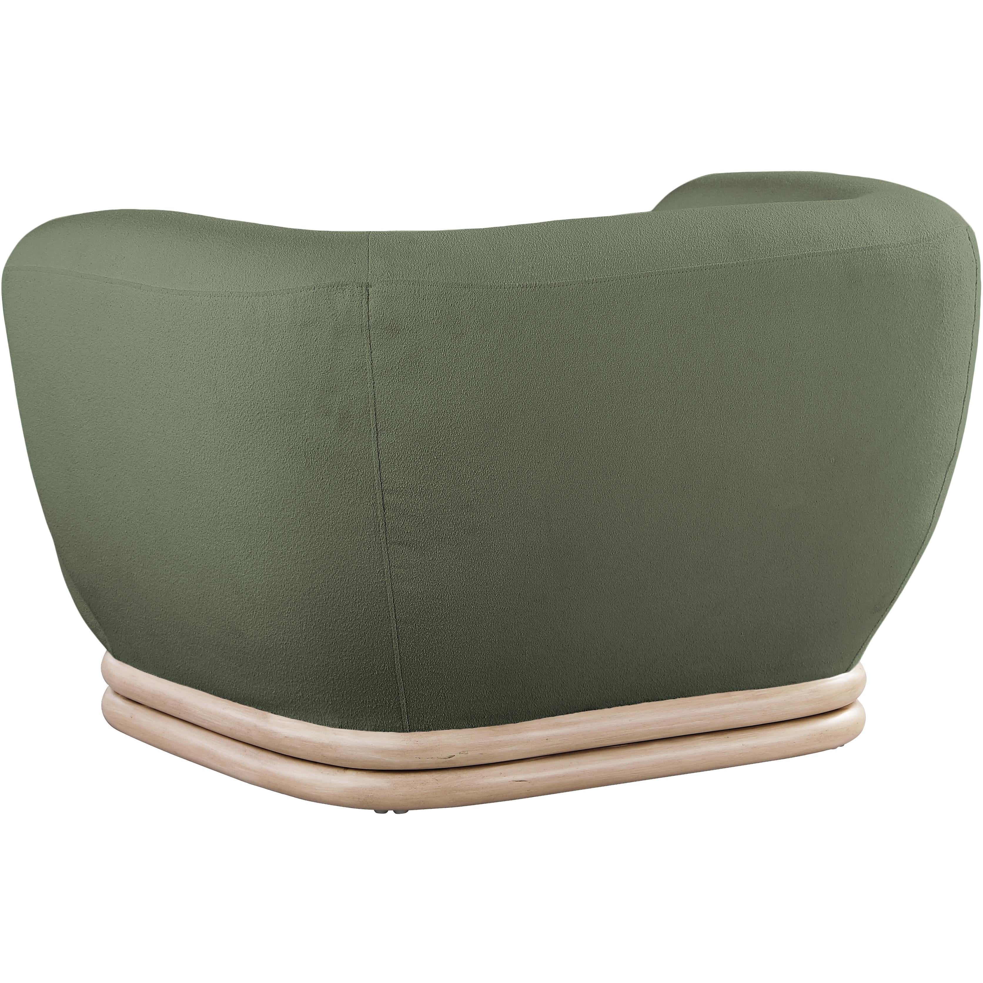Meridian Kipton Green Boucle Fabric Chair