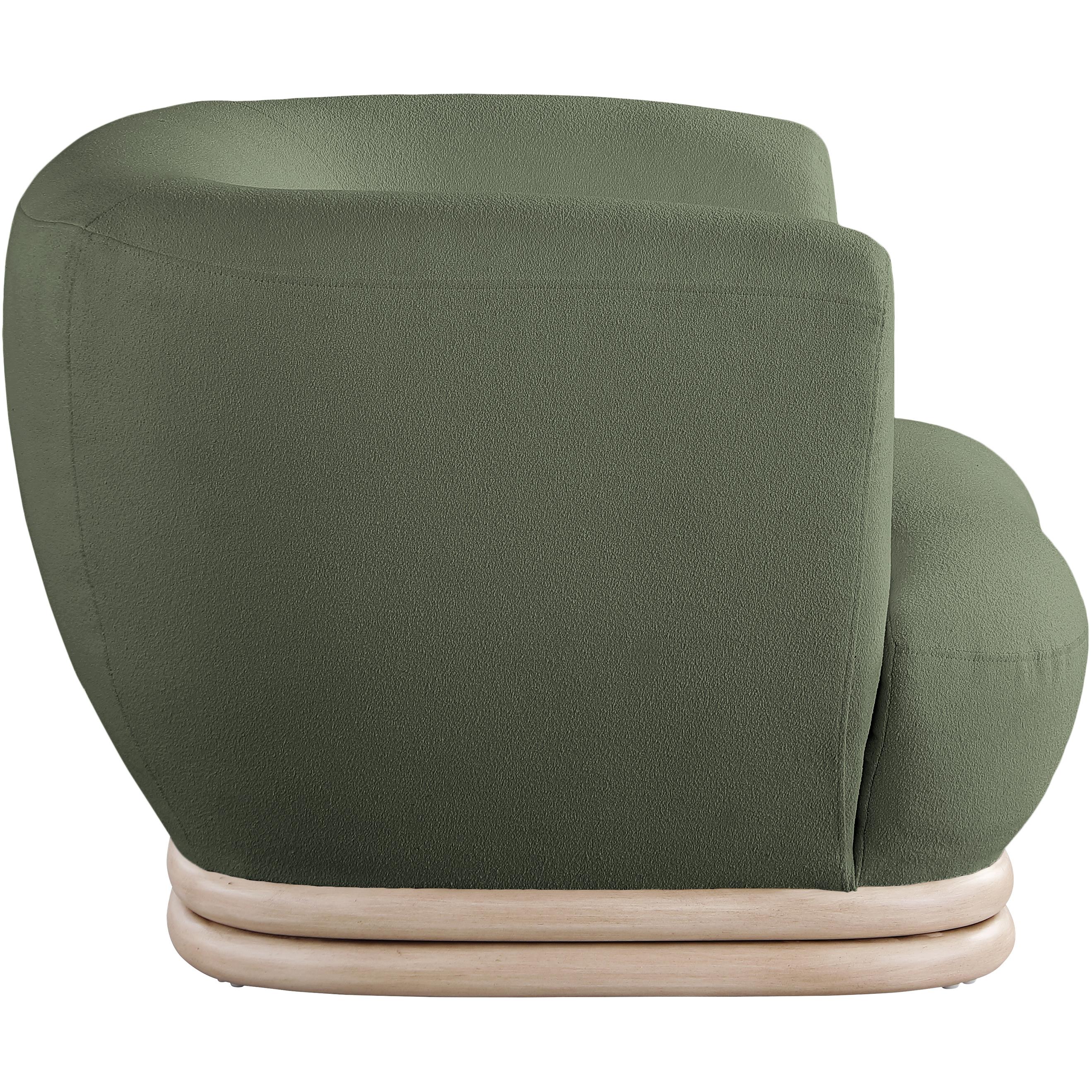 Meridian Kipton Green Boucle Fabric Chair